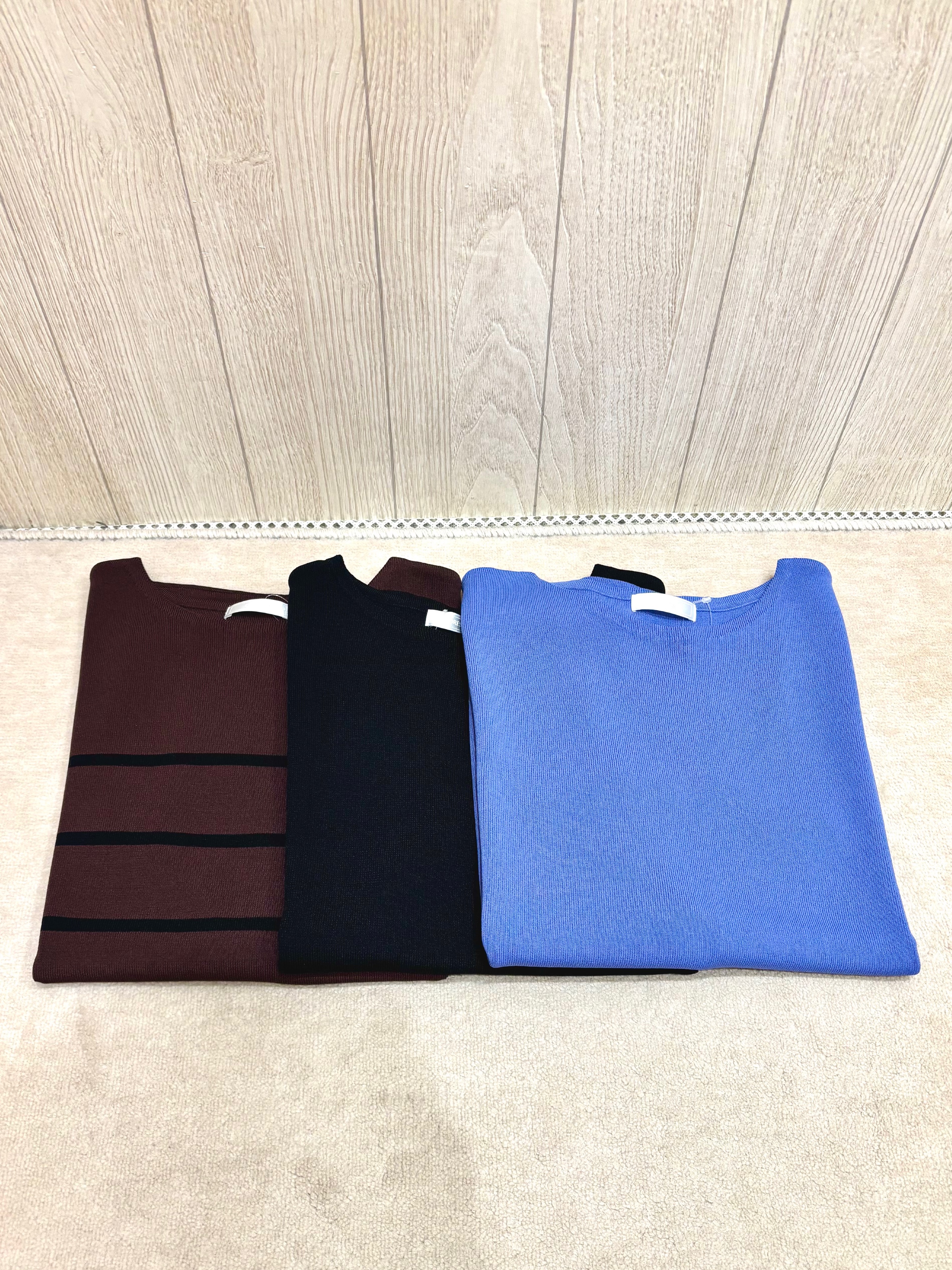 Nさんの「SHOO･LA･RUE｜【毎日洗える/ひんやり/UV/S-LL】二の腕隠れる さらっとドルマン半袖ニット」を使ったコーディネート