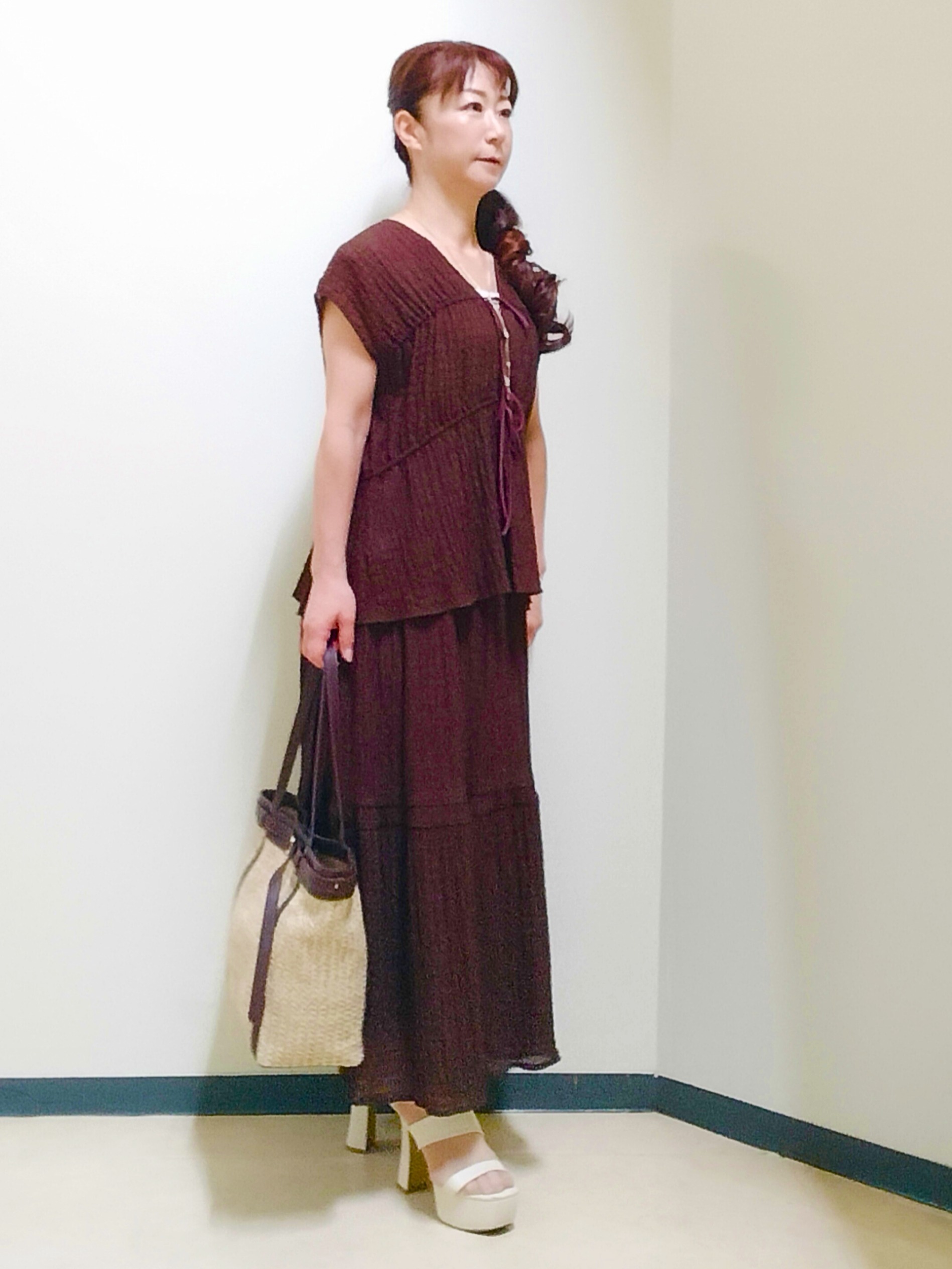 花さんの「Reflect｜【セットアップ可】ティアードデザインブブラウス」を使ったコーディネート