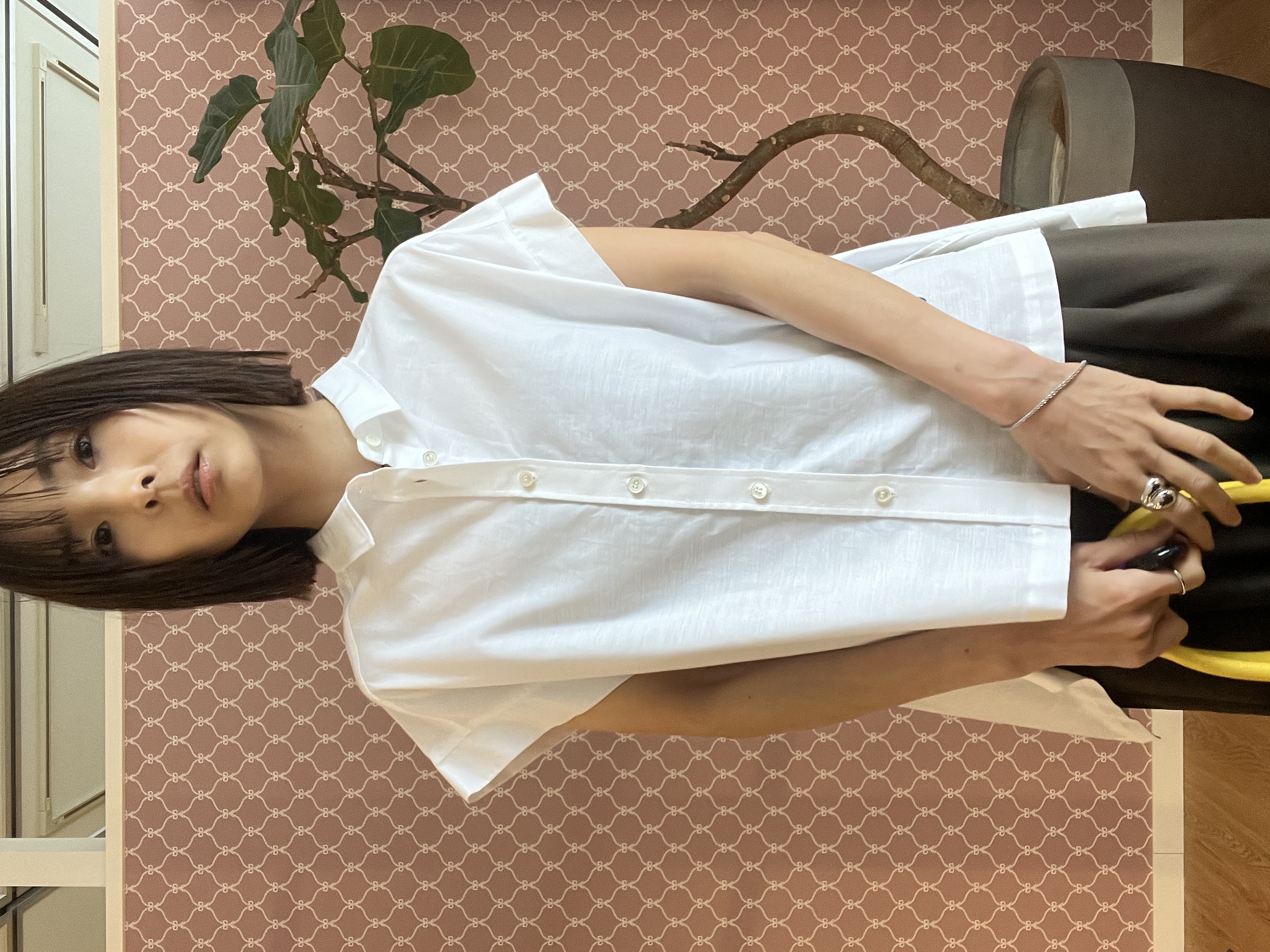 misaさんの「DRESSTERIOR｜【毎年人気/ウォッシャブル】バックフレアオックスシャツ」を使ったコーディネート