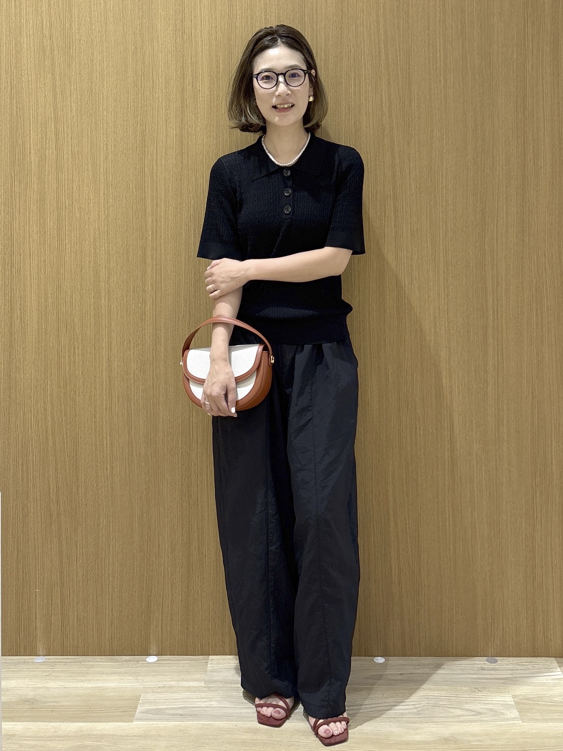 たけねぇさんの「OPAQUE.CLIP｜【UV／接触冷感】ケーブルポロニット《洗濯機OK／抗ピル》」を使ったコーディネート