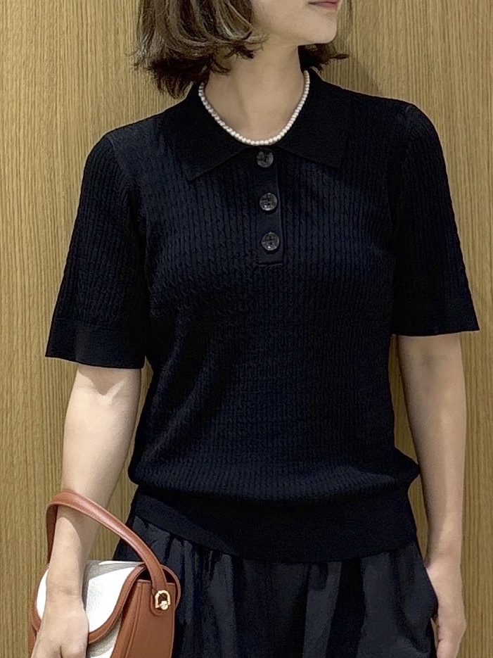 たけねぇさんの「OPAQUE.CLIP｜【UV／接触冷感】ケーブルポロニット《洗濯機OK／抗ピル》」を使ったコーディネート