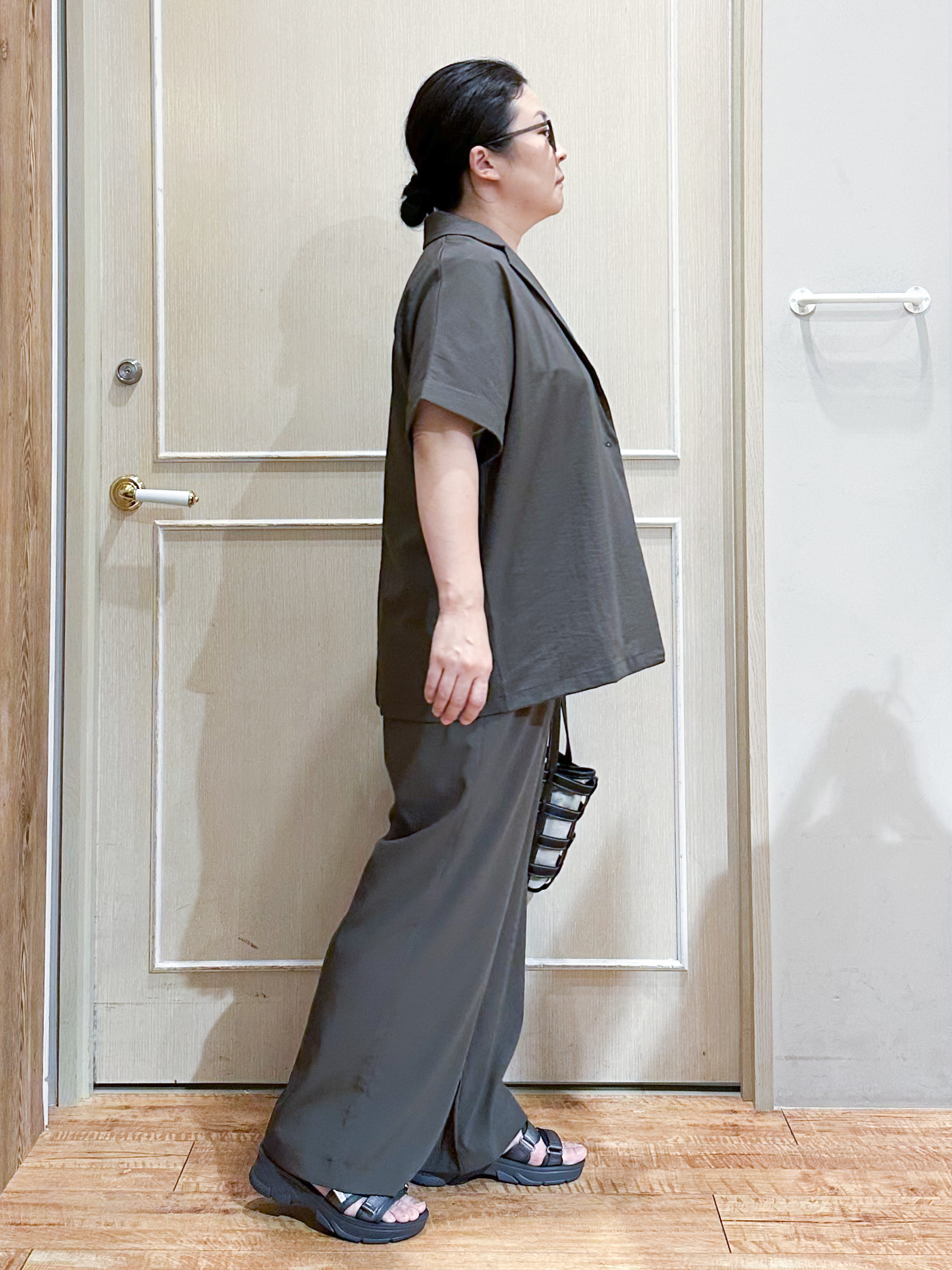 umeさんの「SHOO･LA･RUE｜【高レビュー/洗濯機可/セットアップ可】軽凛(かろりん) ひんやり半袖ジャケット」を使ったコーディネート