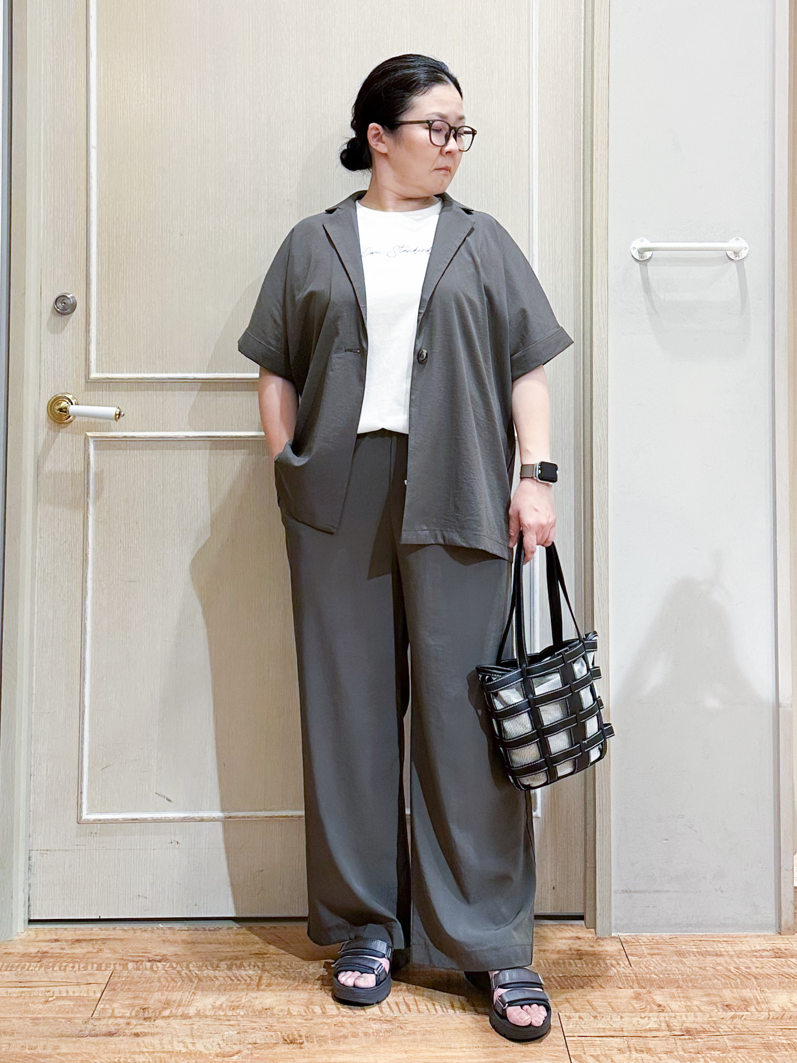 umeさんの「SHOO･LA･RUE｜【高レビュー/洗濯機可/セットアップ可】軽凛(かろりん) ひんやり半袖ジャケット」を使ったコーディネート