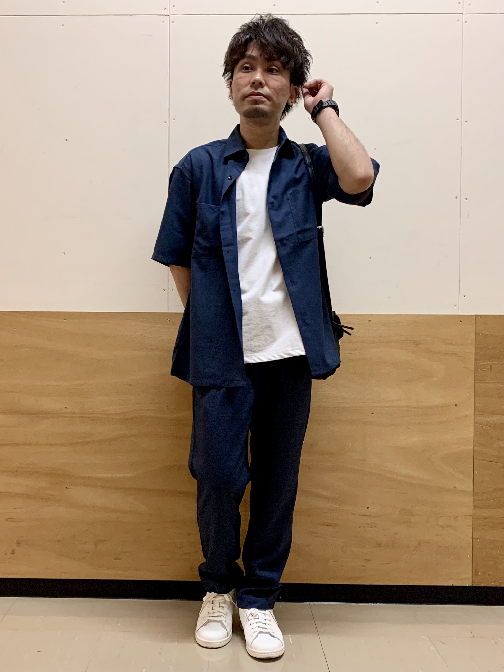 MATUさんの「THE SHOP TK｜LITE TEX ダブルフラップ半袖シャツ 接触冷感/吸水速乾/UVカット/アンチピリング/イージー」を使ったコーディネート