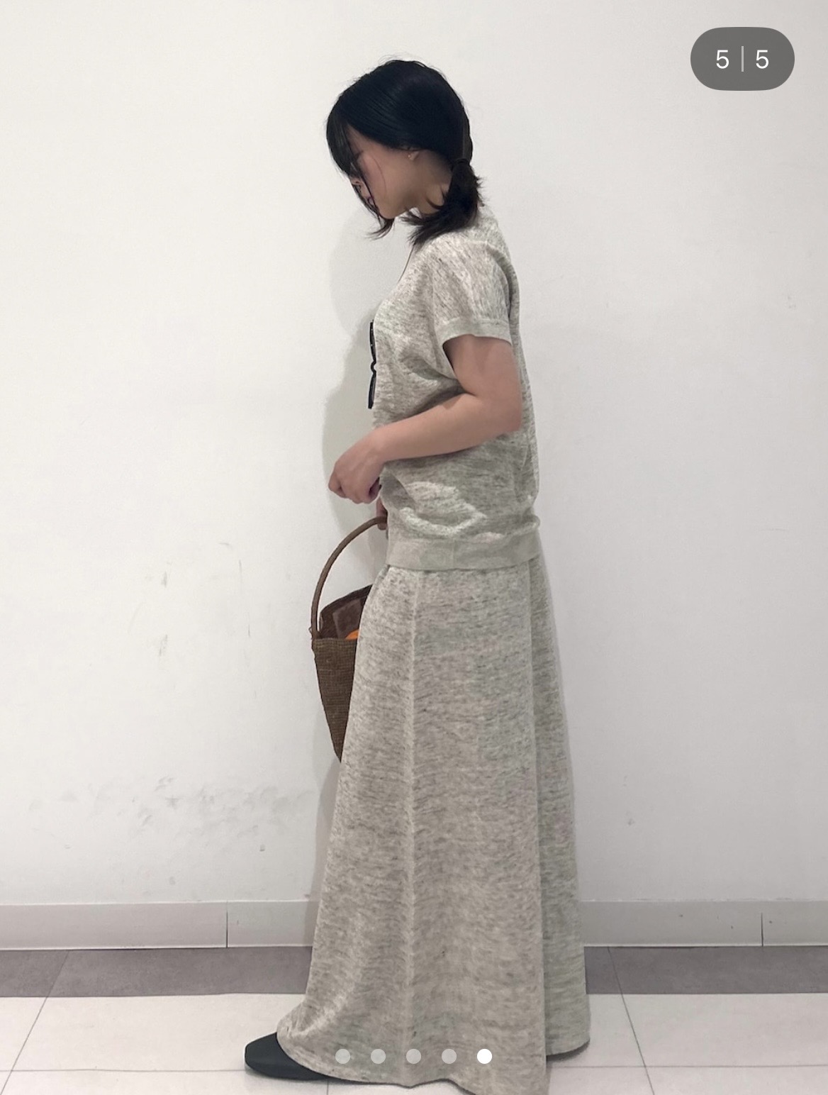 とりみさんの「DRESSTERIOR｜【ウォッシャブル／セットアップ可】リネン混裏毛フレンチプルオーバー」を使ったコーディネート