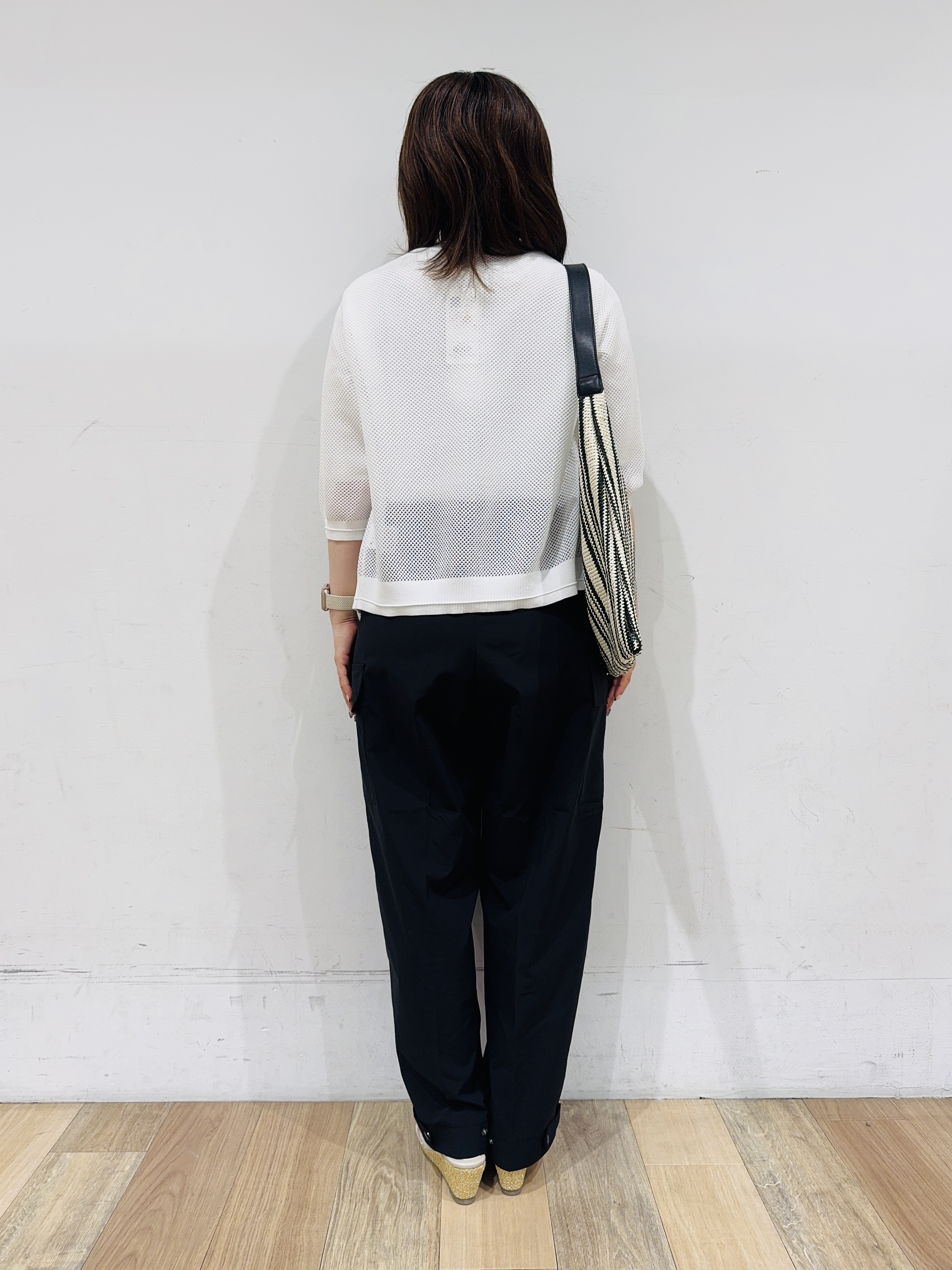 miさんの「grove｜【貴島明日香さん着用・洗える】透けない、大人のメッシュカーディガン」を使ったコーディネート