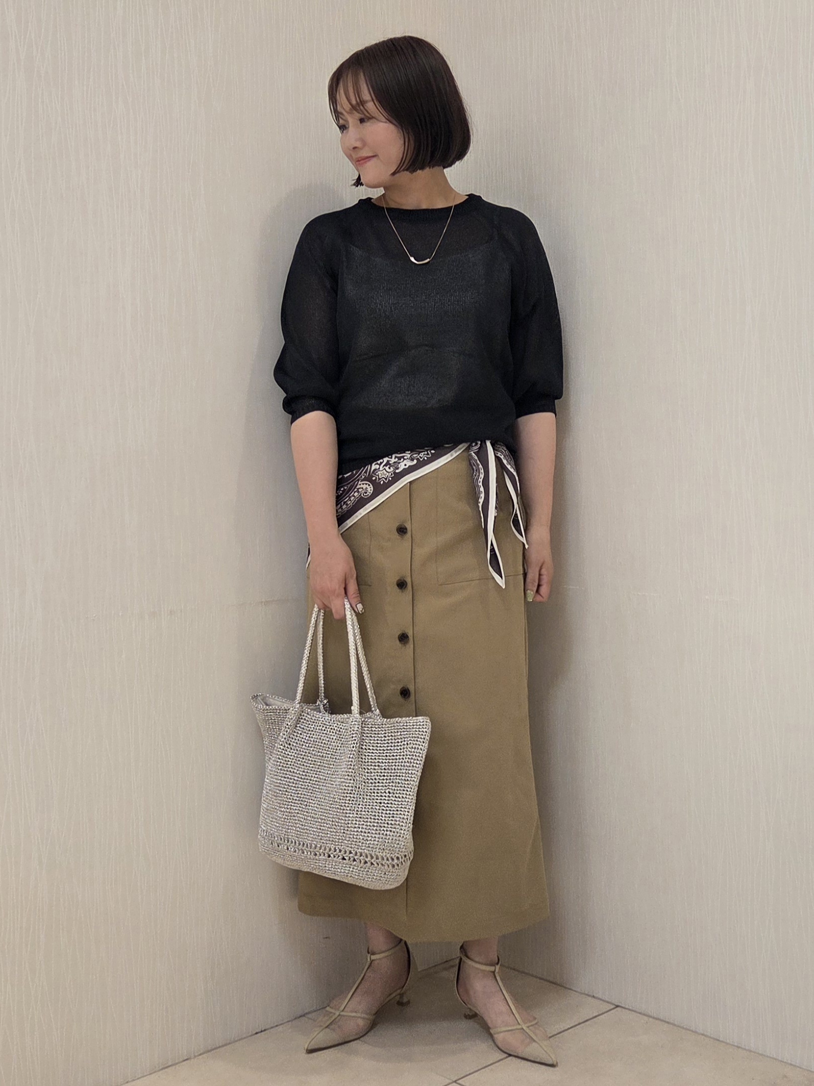 naokoさんの「UNTITLED｜【洗える/ゆったり】クルーネックドライニット」を使ったコーディネート