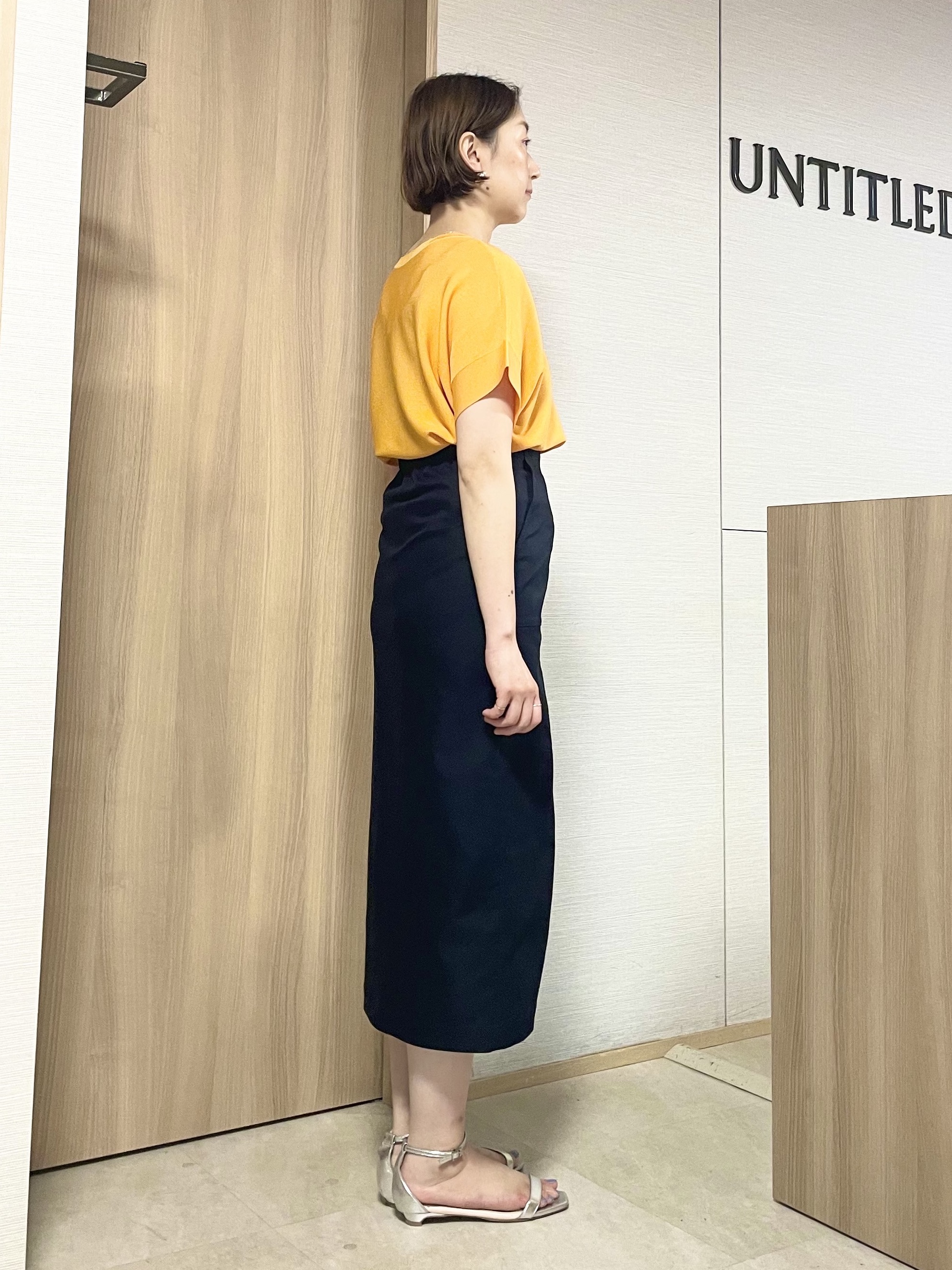 aliceさんの「UNTITLED｜【11色展開/体型カバー】前後2WAYフレンチスリーブニット」を使ったコーディネート