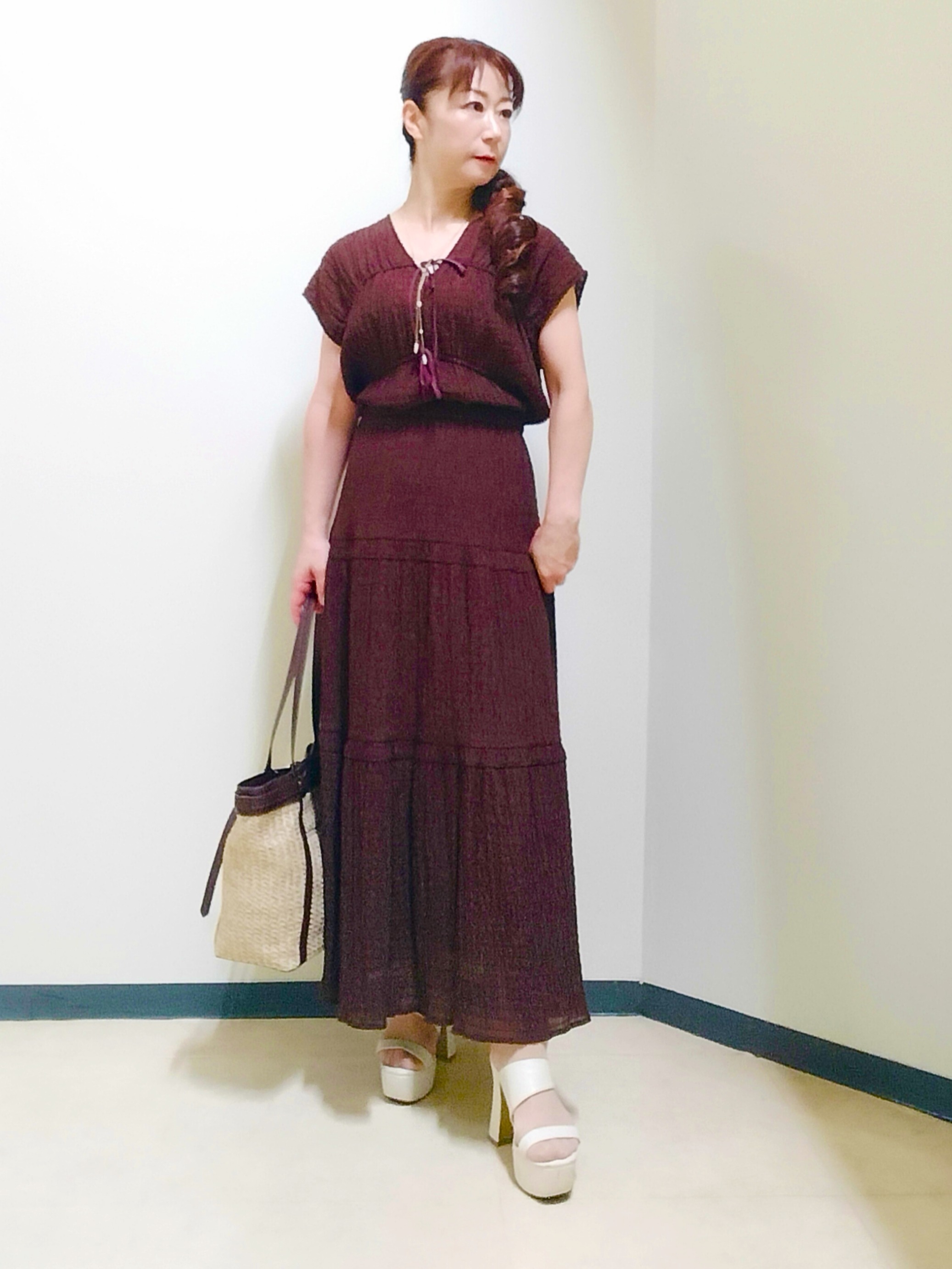 花さんの「Reflect｜【セットアップ可】ティアードデザインブブラウス」を使ったコーディネート