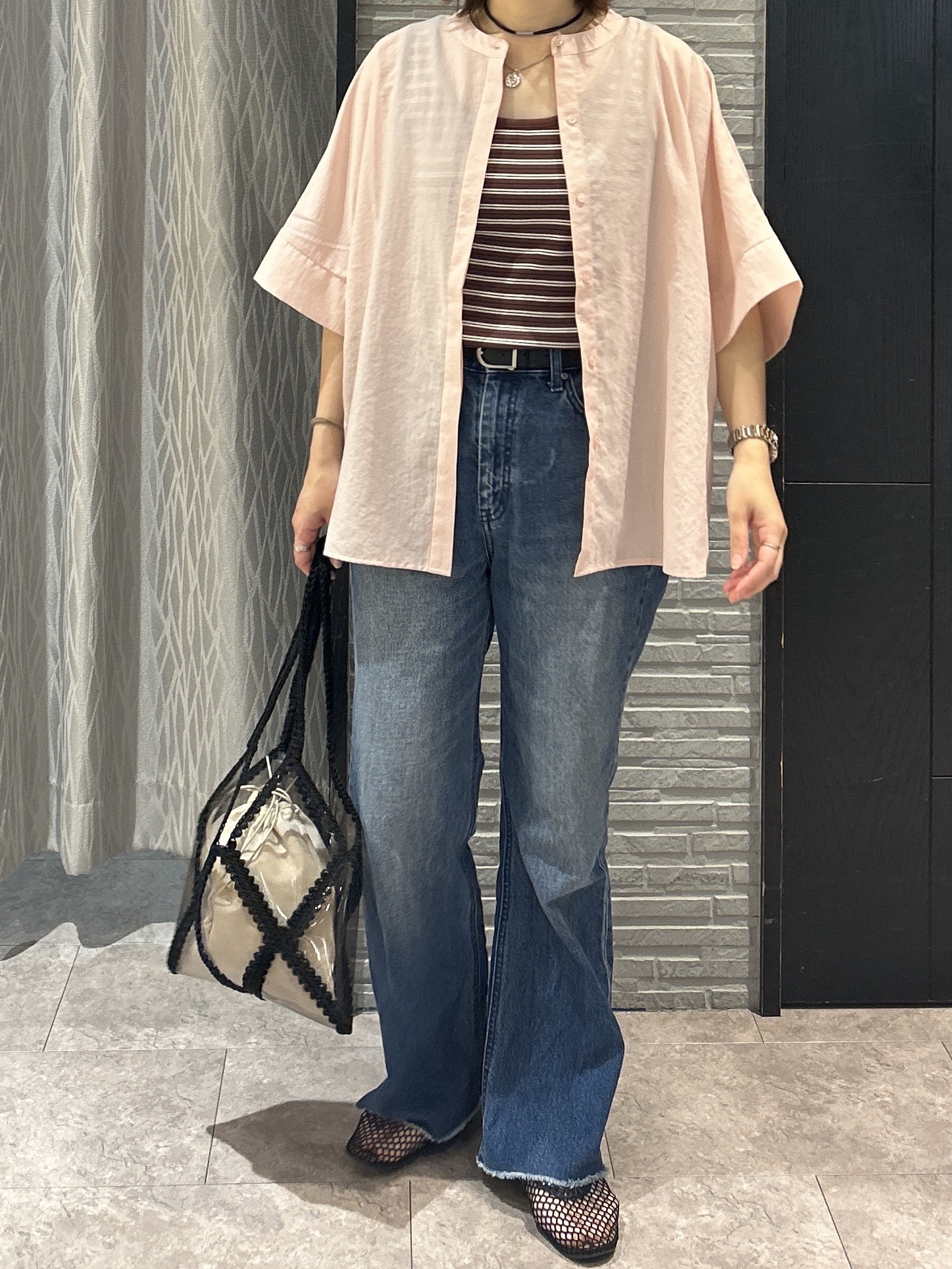 ga_riさんの「THE SHOP TK｜【高レビュー/体型カバー】さらっと快適 ドルマン5分袖ブラウス」を使ったコーディネート