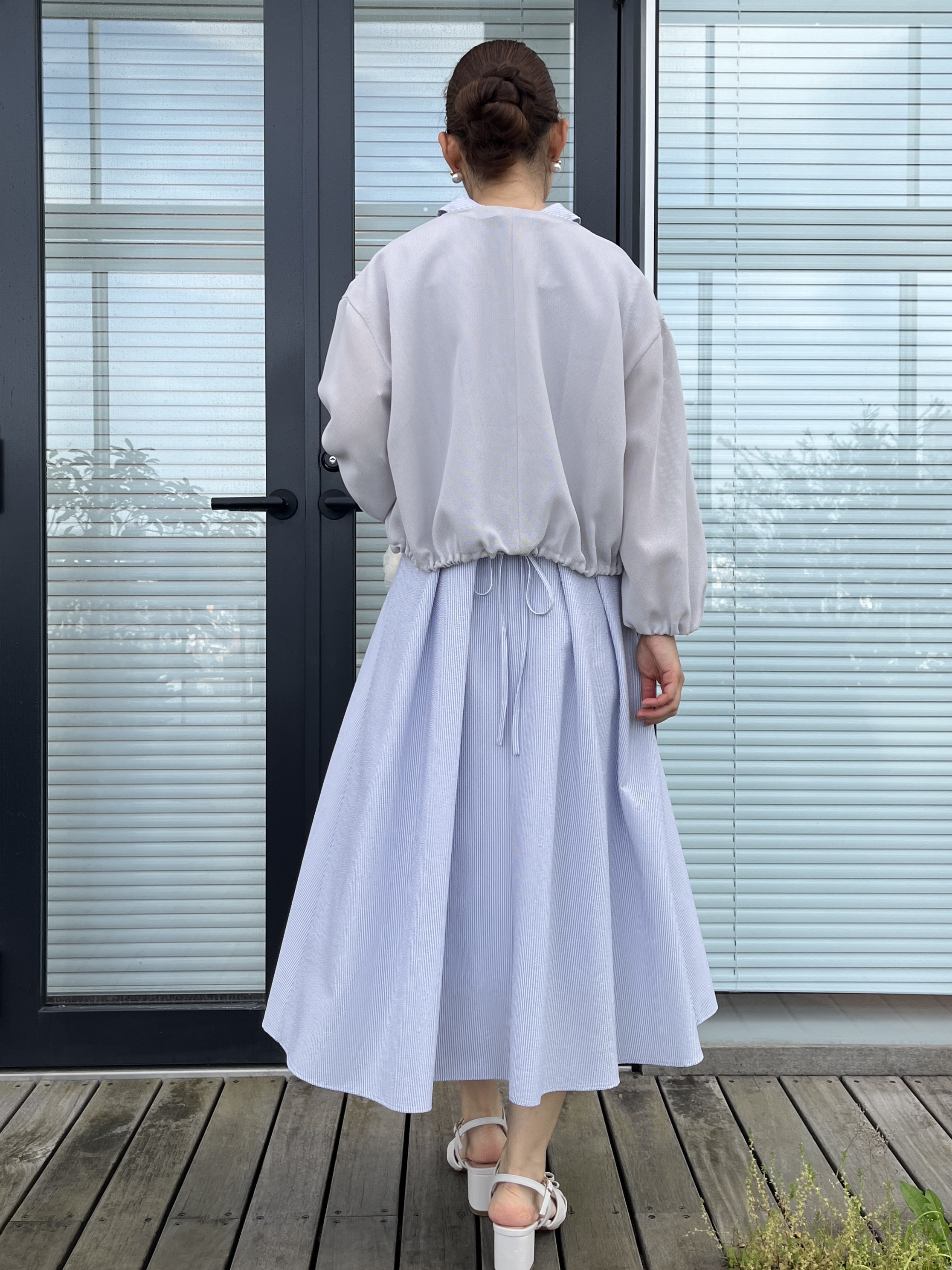 makiさんの「Couture brooch｜【洗濯機可】シアーメッシュ ブルゾン」を使ったコーディネート