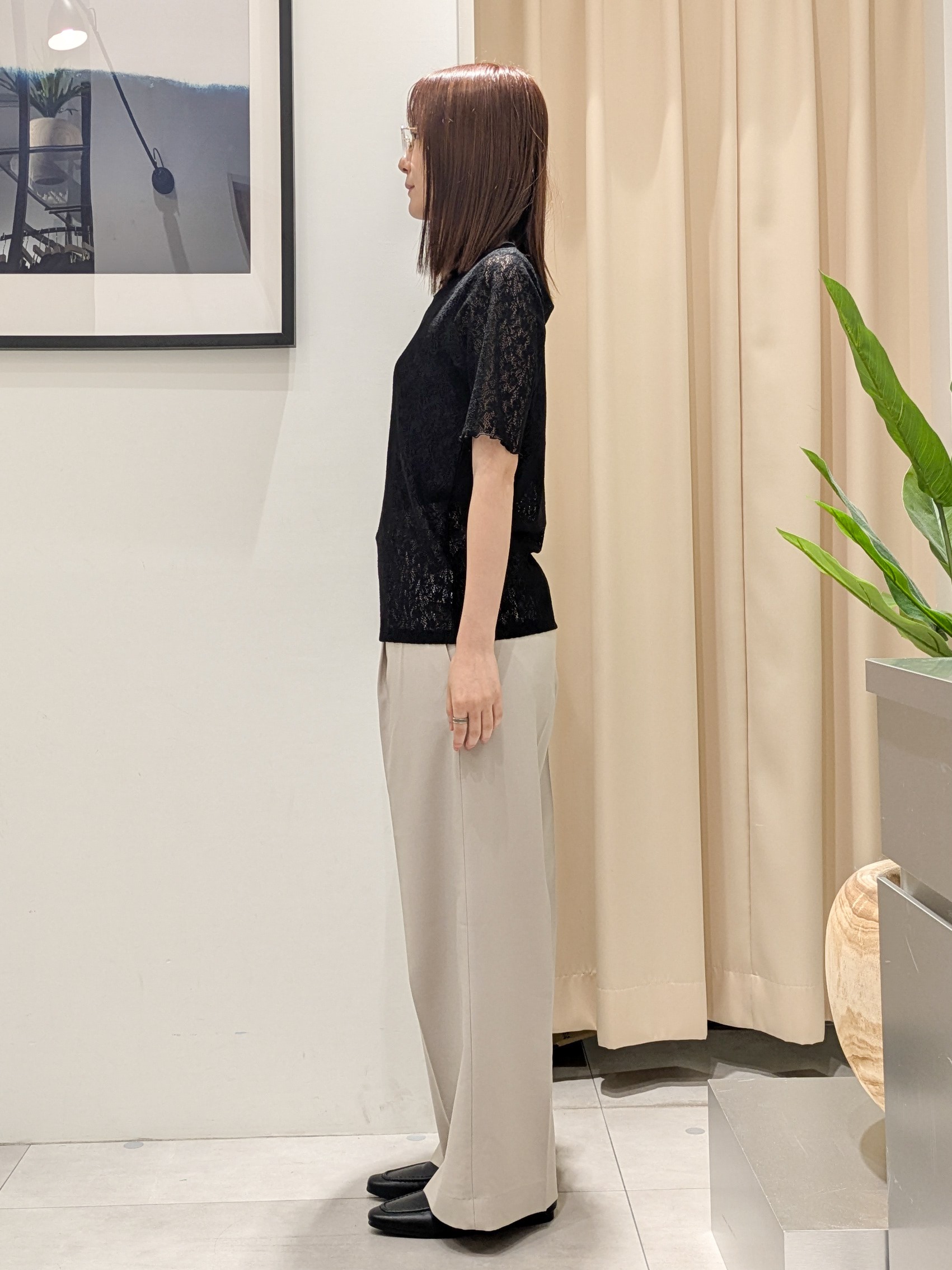 なめさんの「THE SHOP TK｜【セットアップ可】麻調ダブルブレスト 6分袖ジャケット」を使ったコーディネート