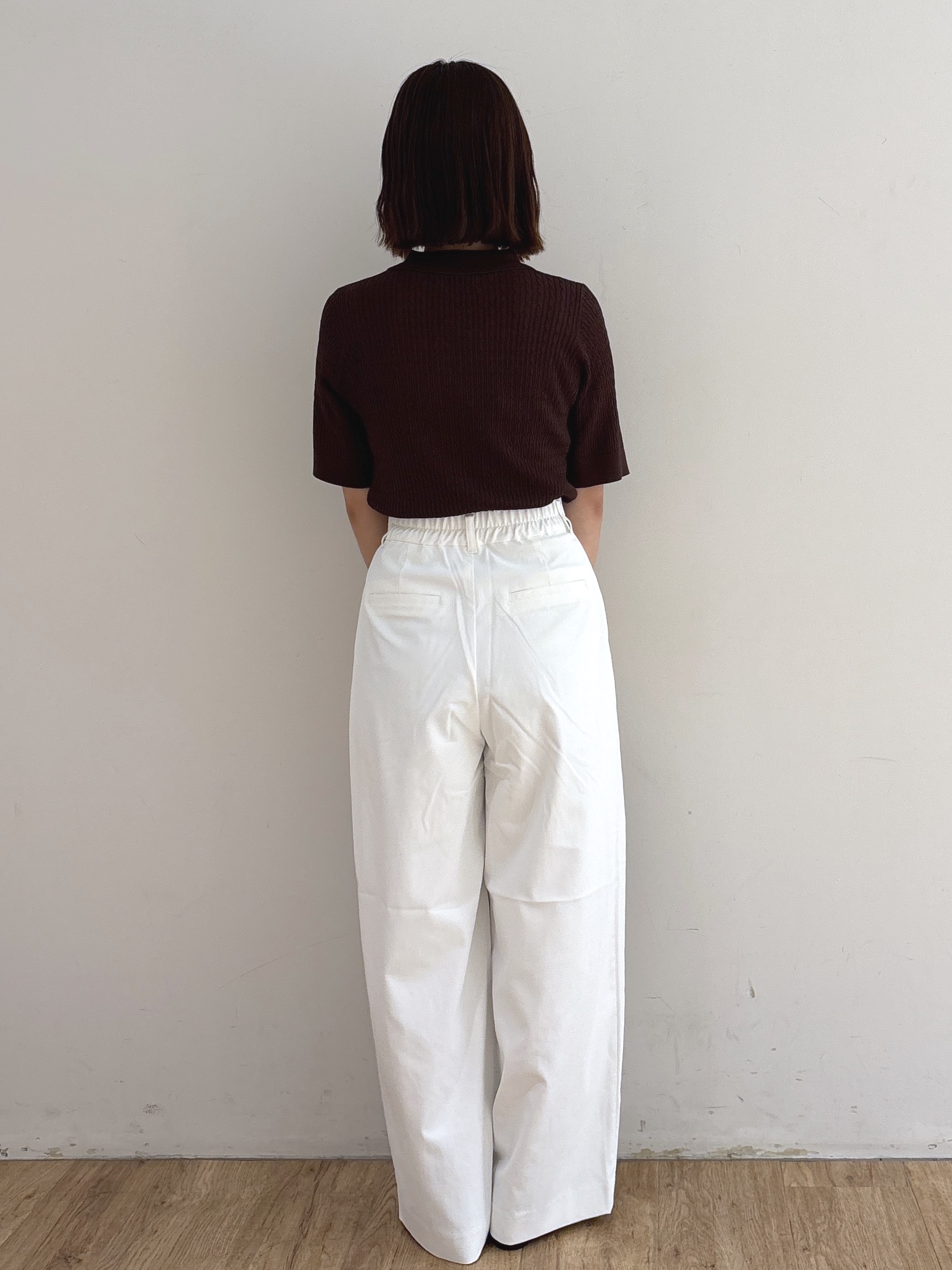 mireiさんの「OPAQUE.CLIP｜【UV／接触冷感】ケーブルポロニット《洗濯機OK／抗ピル》」を使ったコーディネート