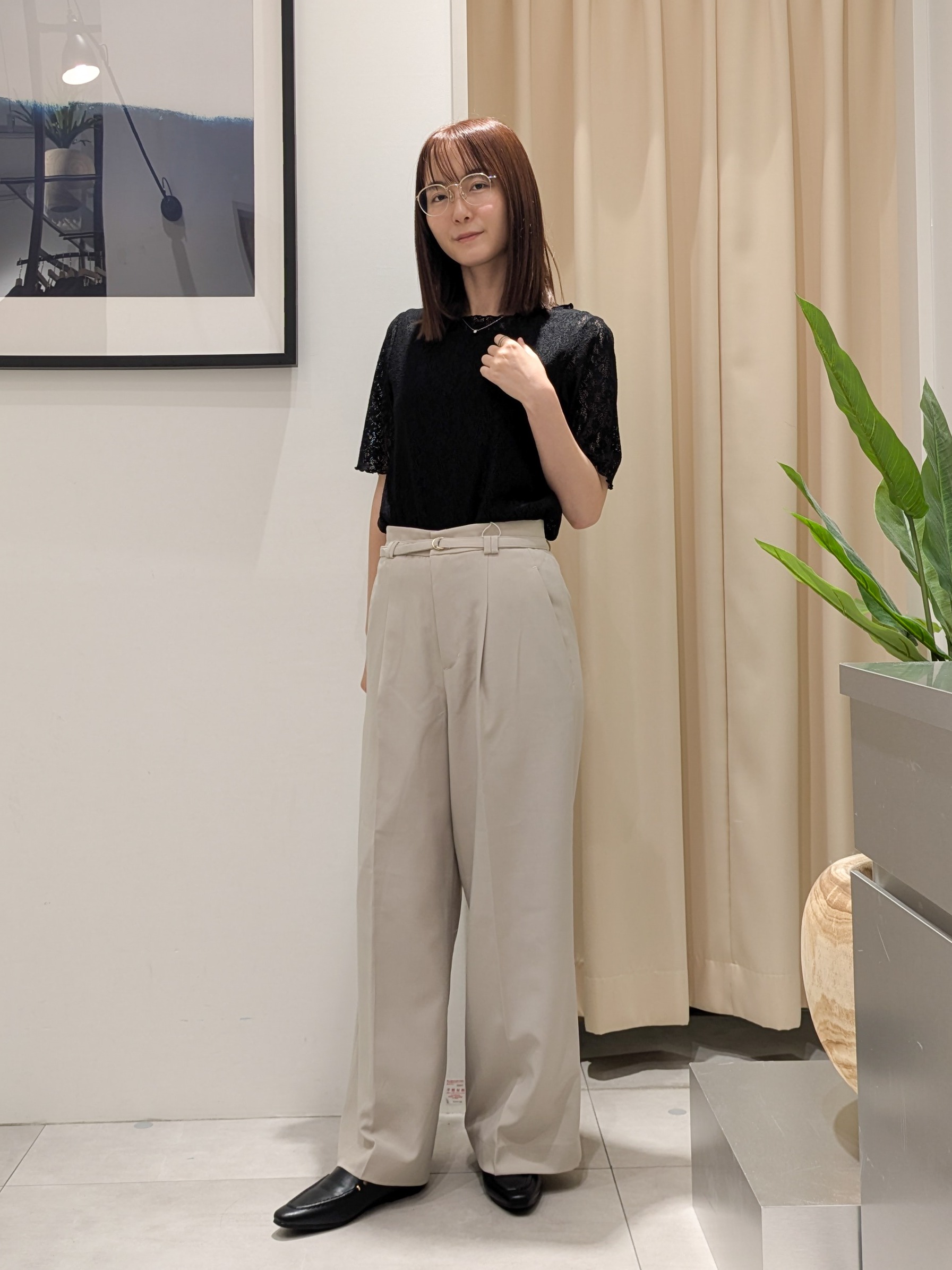 なめさんの「THE SHOP TK｜【セットアップ可】麻調ダブルブレスト 6分袖ジャケット」を使ったコーディネート