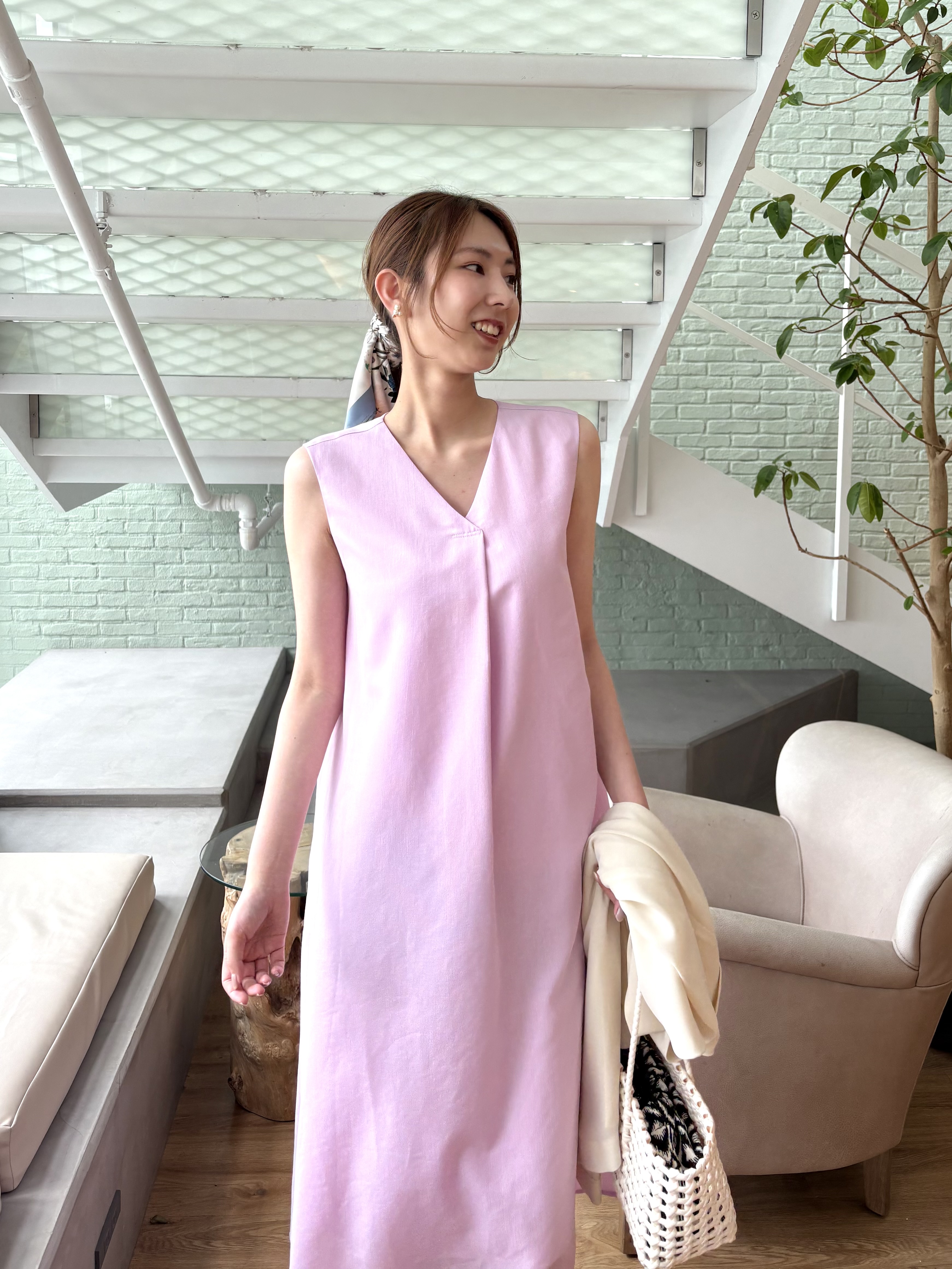 めぐさんの「OPAQUE.CLIP｜巾着付きメルカドワイドトート」を使ったコーディネート