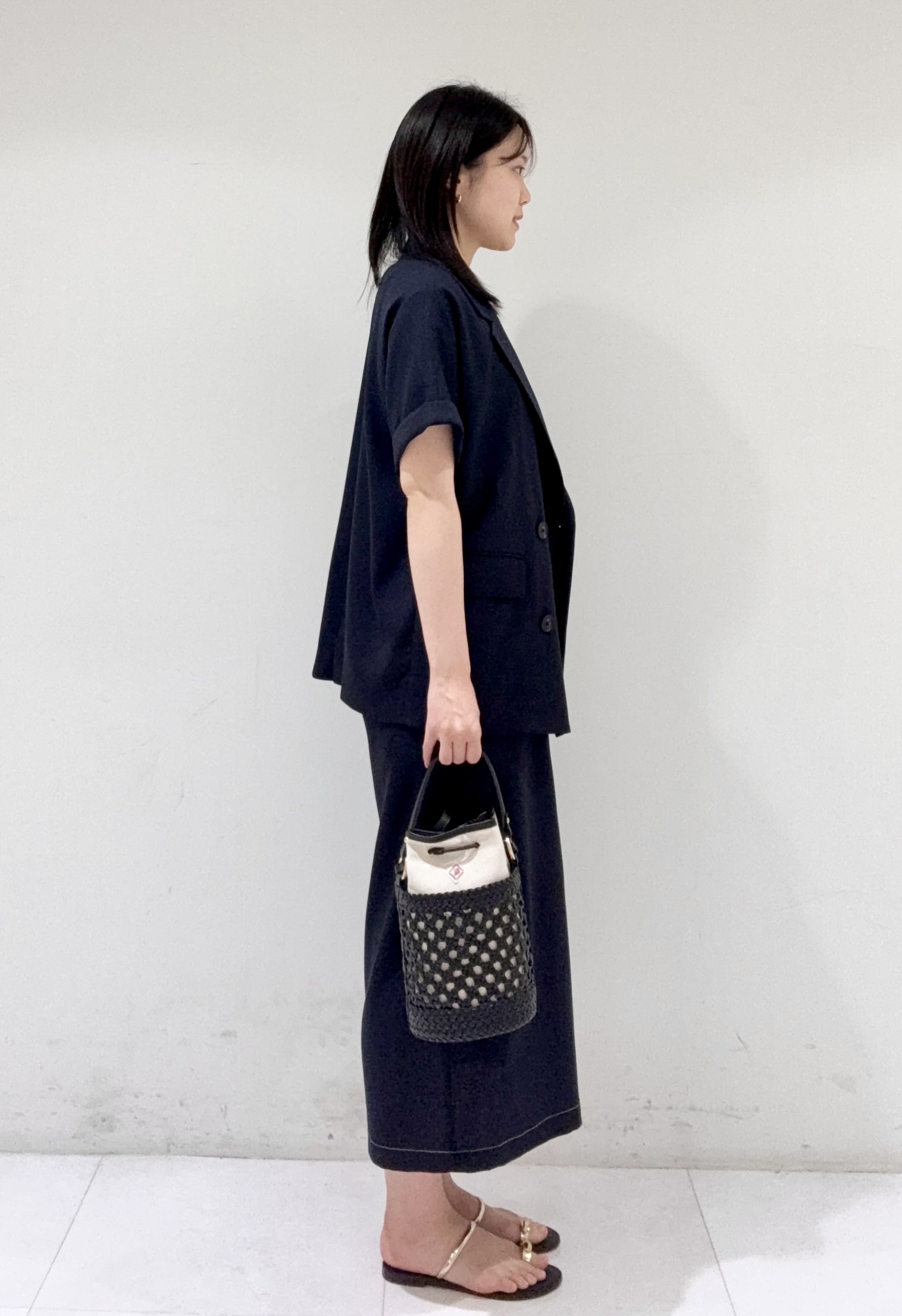 ayaさんの「DRESSTERIOR｜【セットアップ可/UVカット/接触冷感/吸水速乾】ウォッシャブル リネンライクドルマンジャケット」を使ったコーディネート