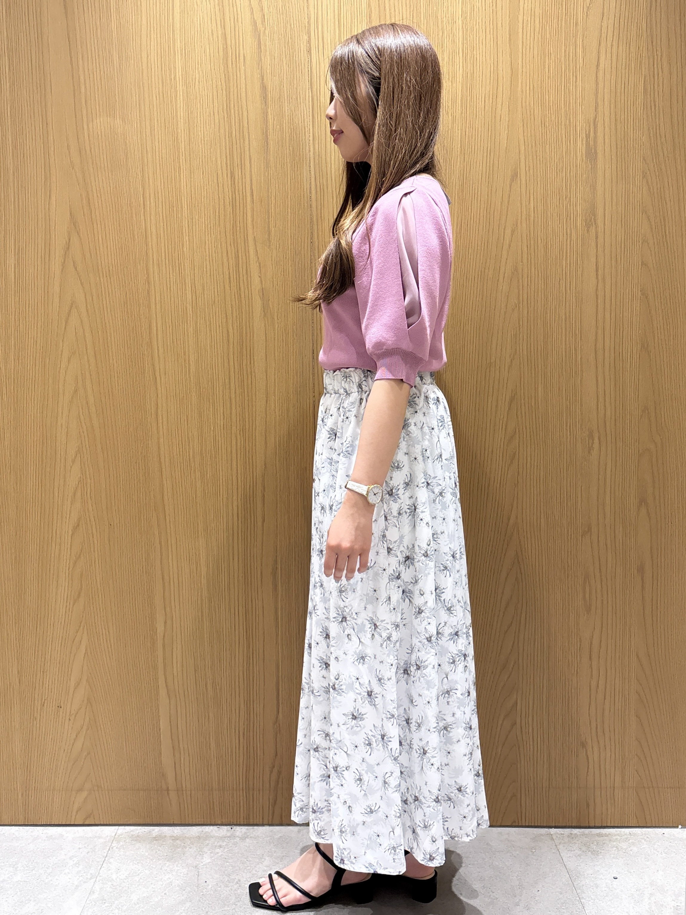 ゆいさんの「index｜【接触冷感】クールタッチラップスリーブニット《UVケア／洗濯機OK／XS～3L／9col》」を使ったコーディネート