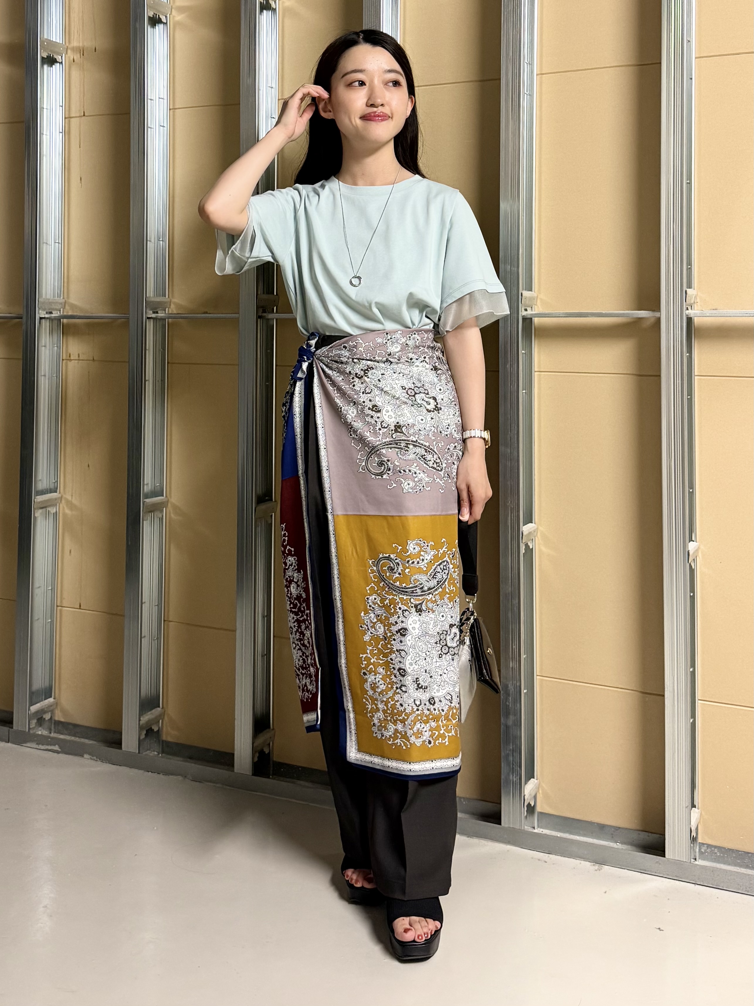 sahoさんの「THE SHOP TK｜【M-XL/ひんやり】上品な透け感 袖口シアーTシャツ」を使ったコーディネート