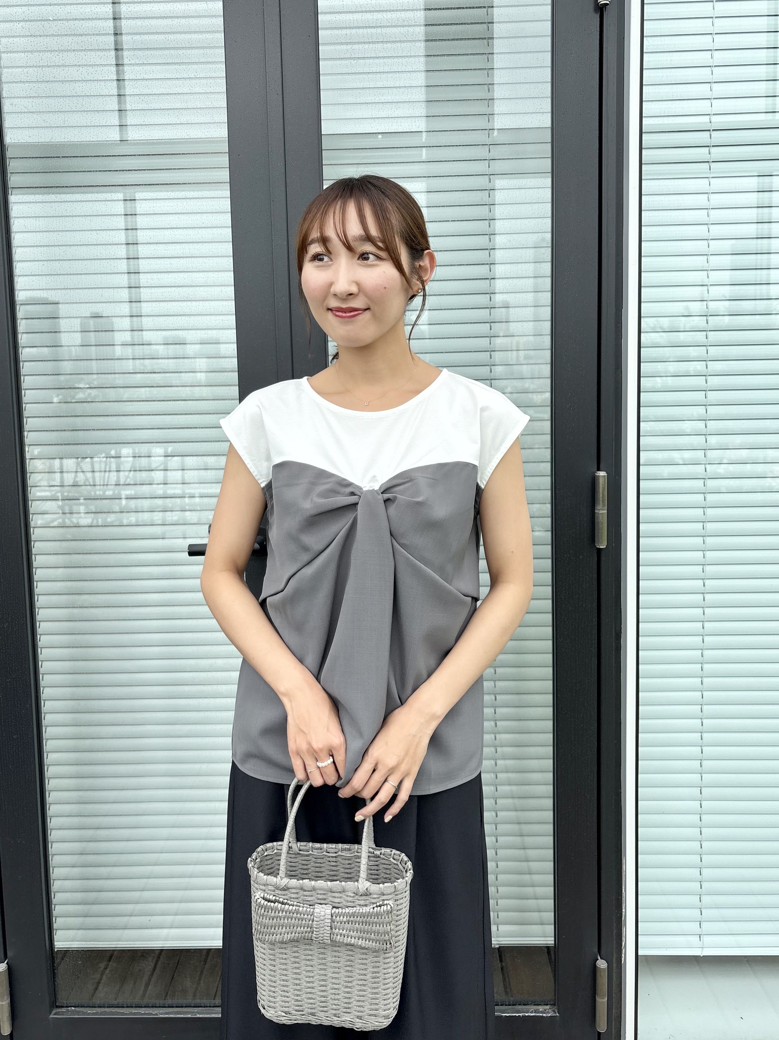 みぃさんの「Couture brooch｜【接触冷感・UVカット・洗える】リボンベア ドッキングトップス」を使ったコーディネート