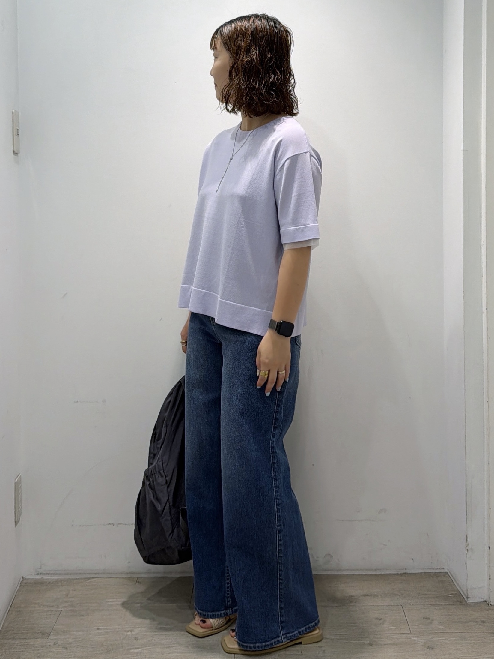 sumicaさんの「OPAQUE.CLIP｜【UV／接触冷感／抗ピル】シアー＆レイヤード風さらりニット《洗濯機OK》」を使ったコーディネート