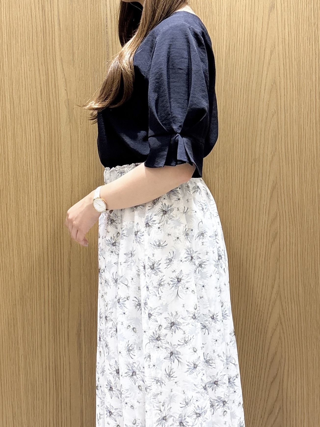 ゆいさんの「index｜《新色追加》タックスリーブブラウス【洗濯機洗い可／吸水速乾／防シワ／抗ピル】」を使ったコーディネート