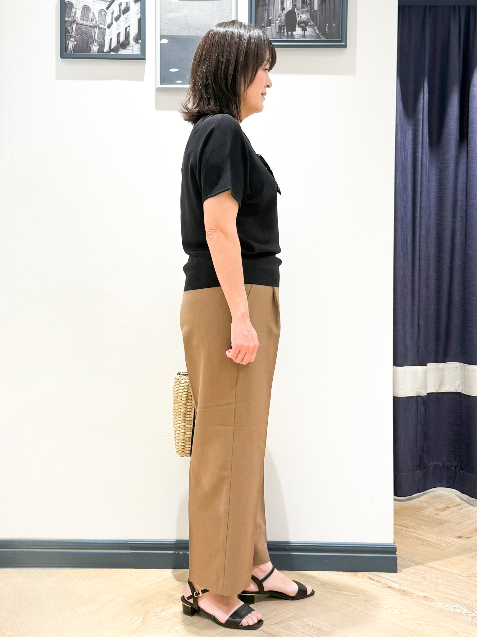 Lilyさんの「grove｜【シリーズ累計36万枚！名品ニット】やわらかドライタッチ ドルマンニット」を使ったコーディネート