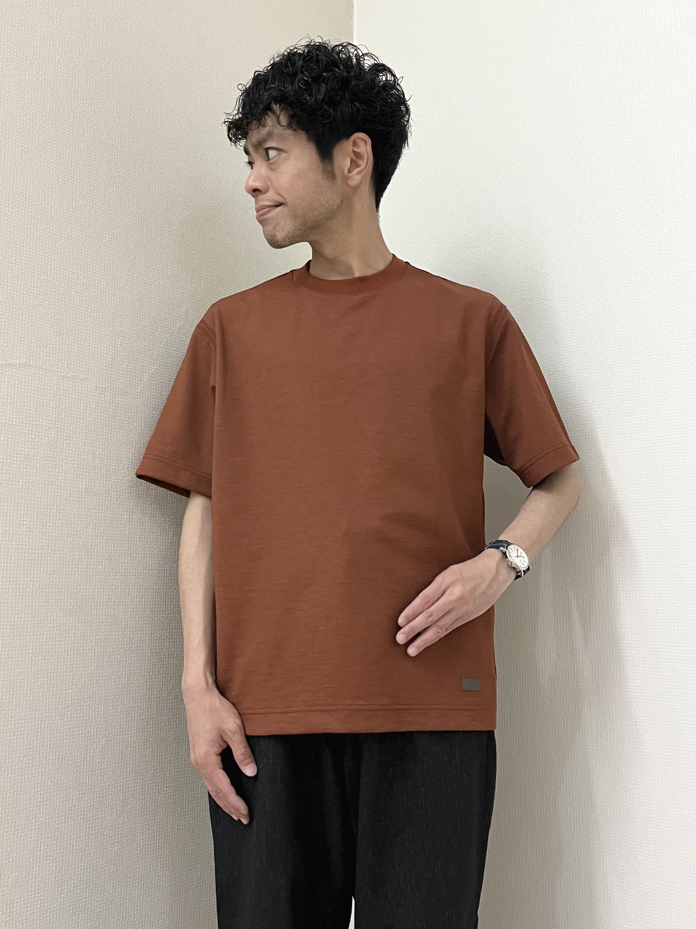 URAさんの「TAKEO KIKUCHI｜【BOWLER HAT LABEL】ボーラーハットウォーカー刺繍 半袖ボタンダウンシャツ」を使ったコーディネート