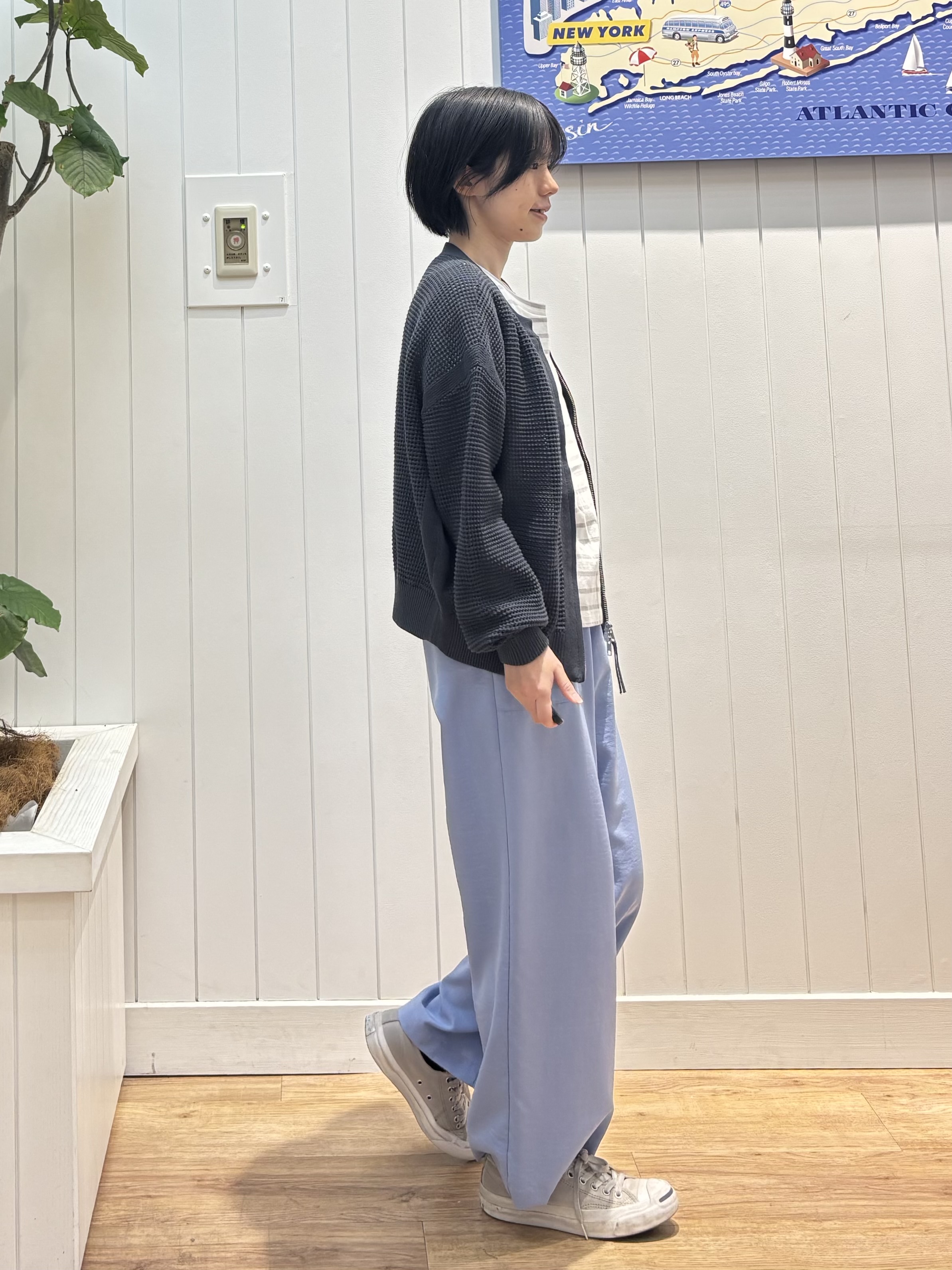 OKADAさんの「Dessin｜【接触冷感/ウエストゴム/洗える】イージーワイドパンツ」を使ったコーディネート