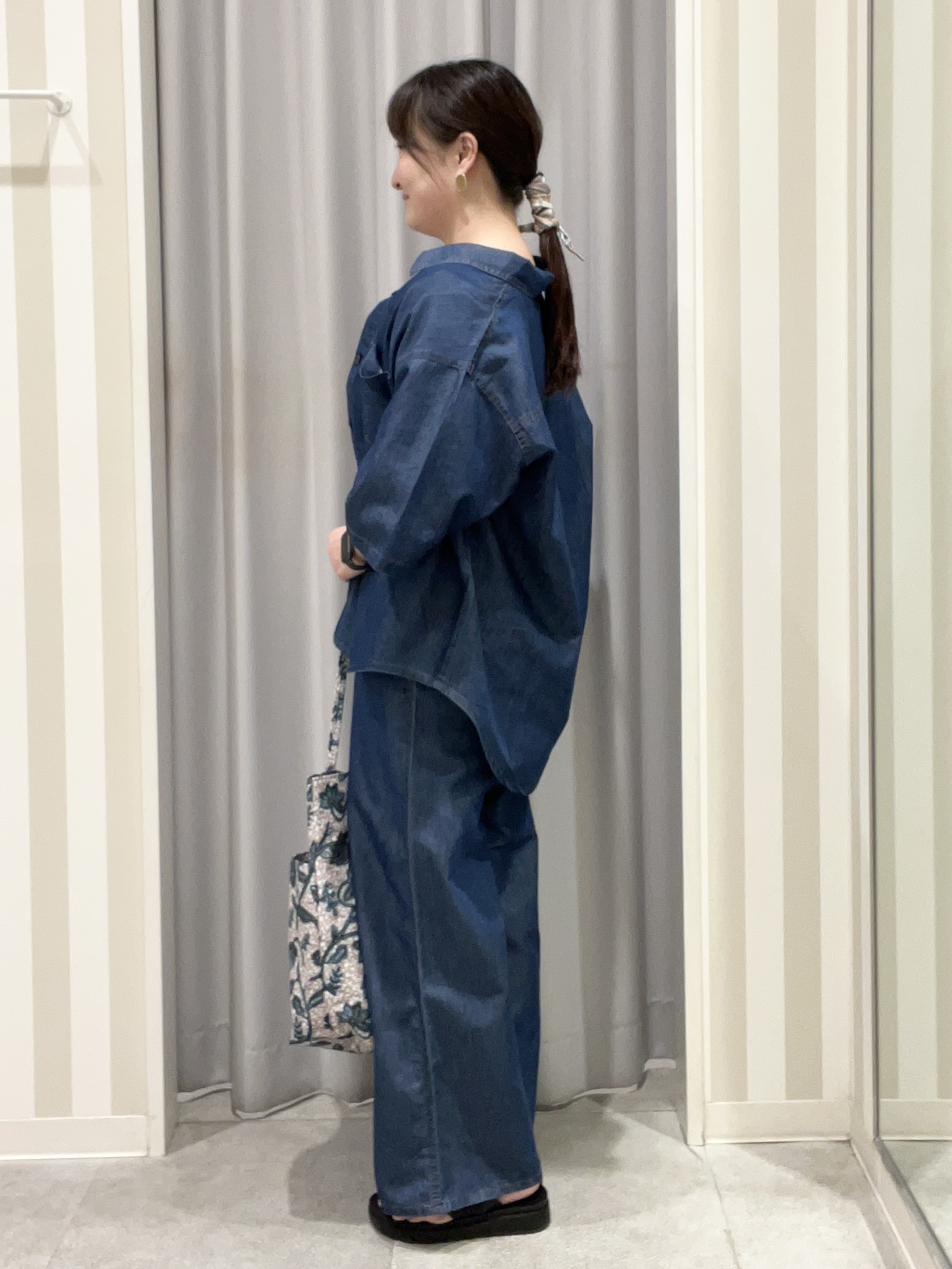 もーりぃさんの「SHOO･LA･RUE｜【ネックアソート】裏ひんやりテレコ5分袖トップス」を使ったコーディネート