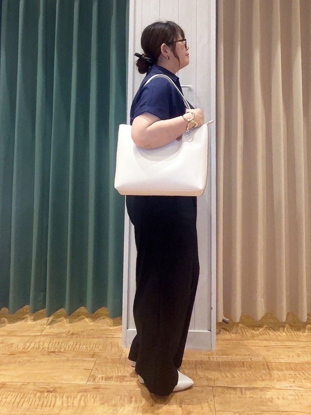 タガさんの「SHOO･LA･RUE｜【ひんやり/UV】インせず着られる フレンチリネンスキッパーシャツ」を使ったコーディネート