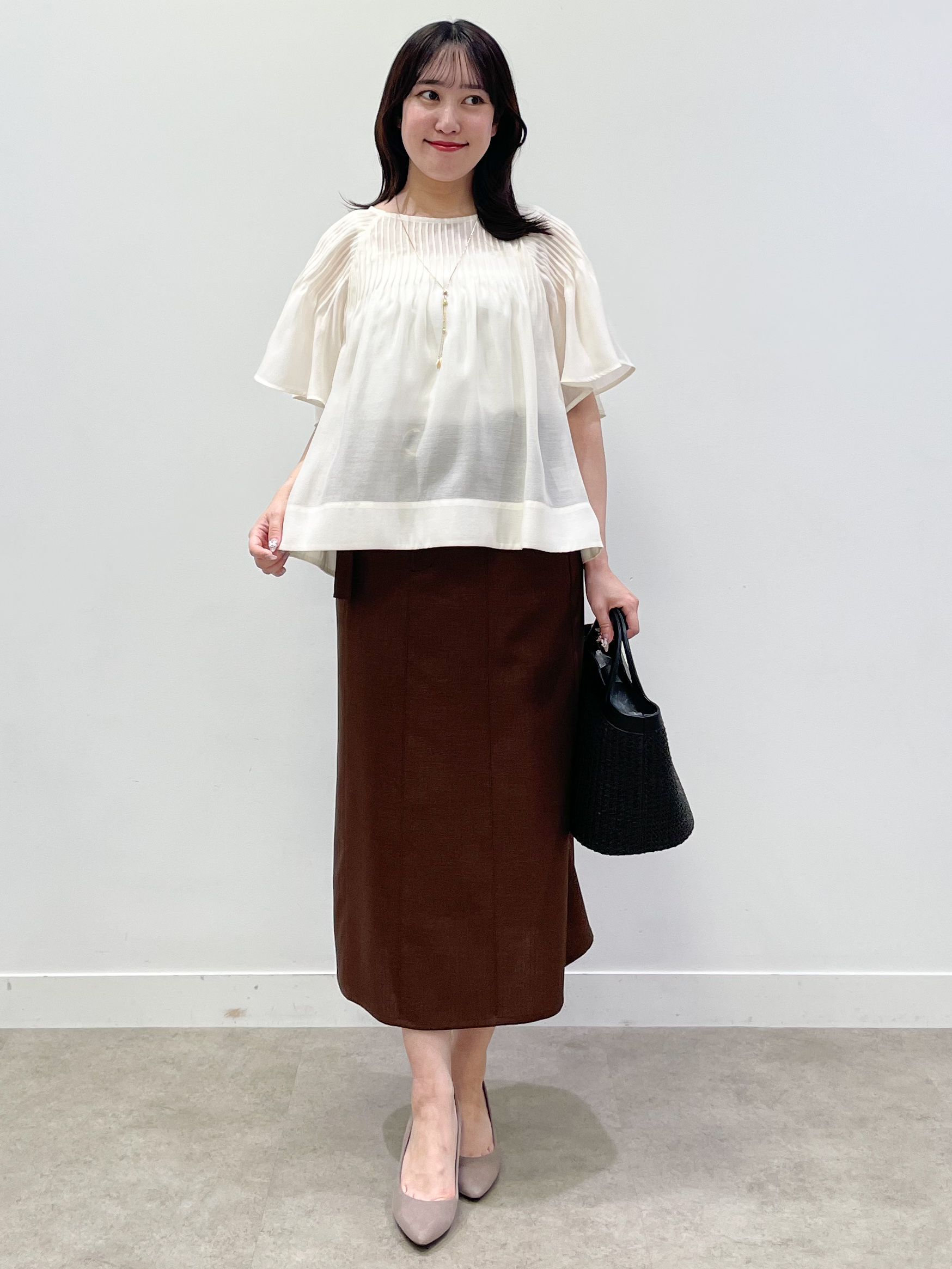yukariさんの「Reflect｜ピンタックデザインフレアスリーブブラウス」を使ったコーディネート