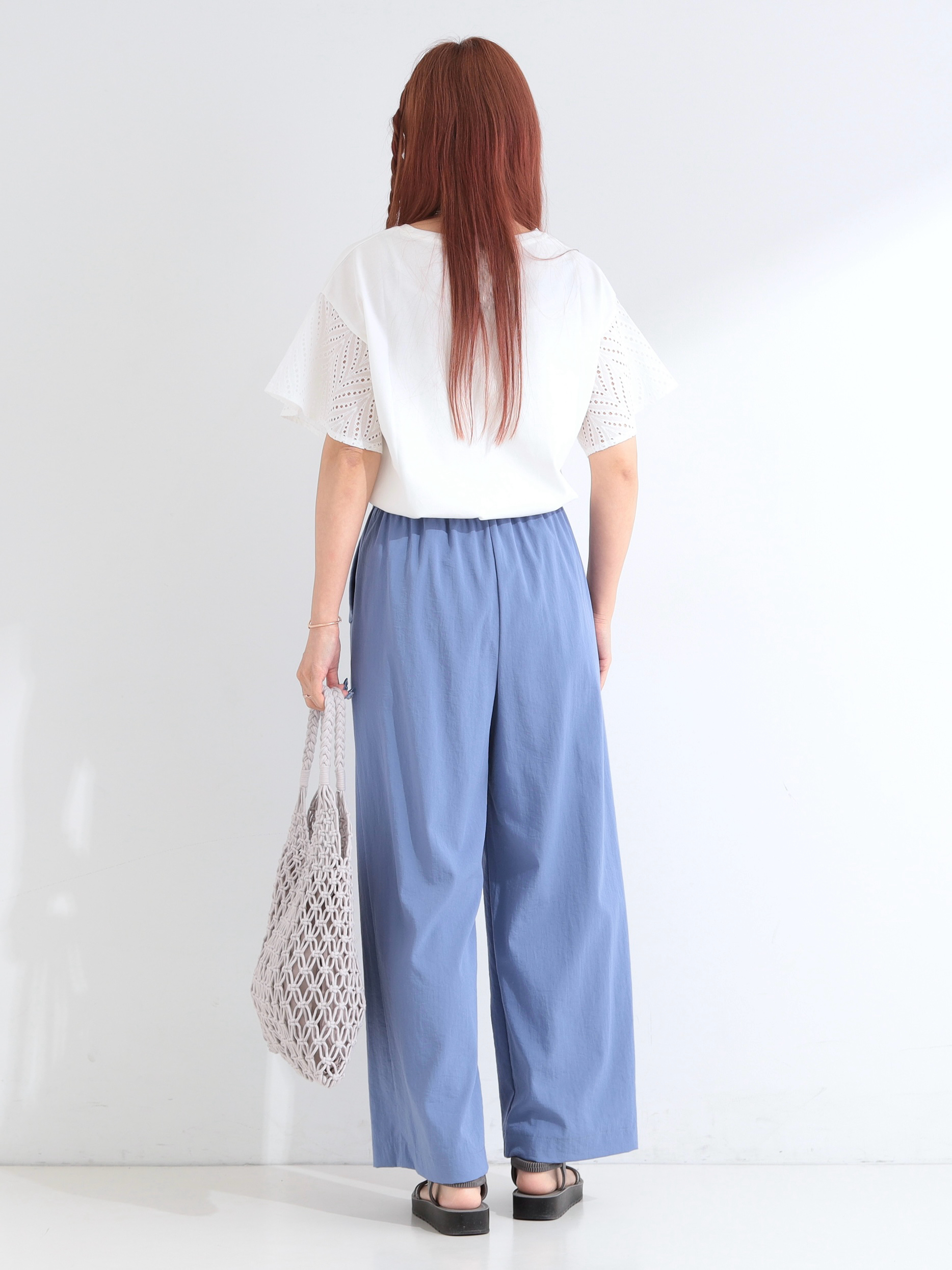 ゆゆさんの「SHOO･LA･RUE｜【汗じみ防止/ひんやり/S-LL】レースが華やか お袖フレアTシャツ」を使ったコーディネート