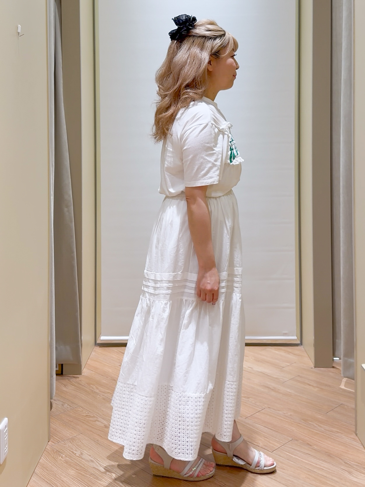 Harukaさんの「grove｜【Lee】SHIRRING H／S TEE」を使ったコーディネート