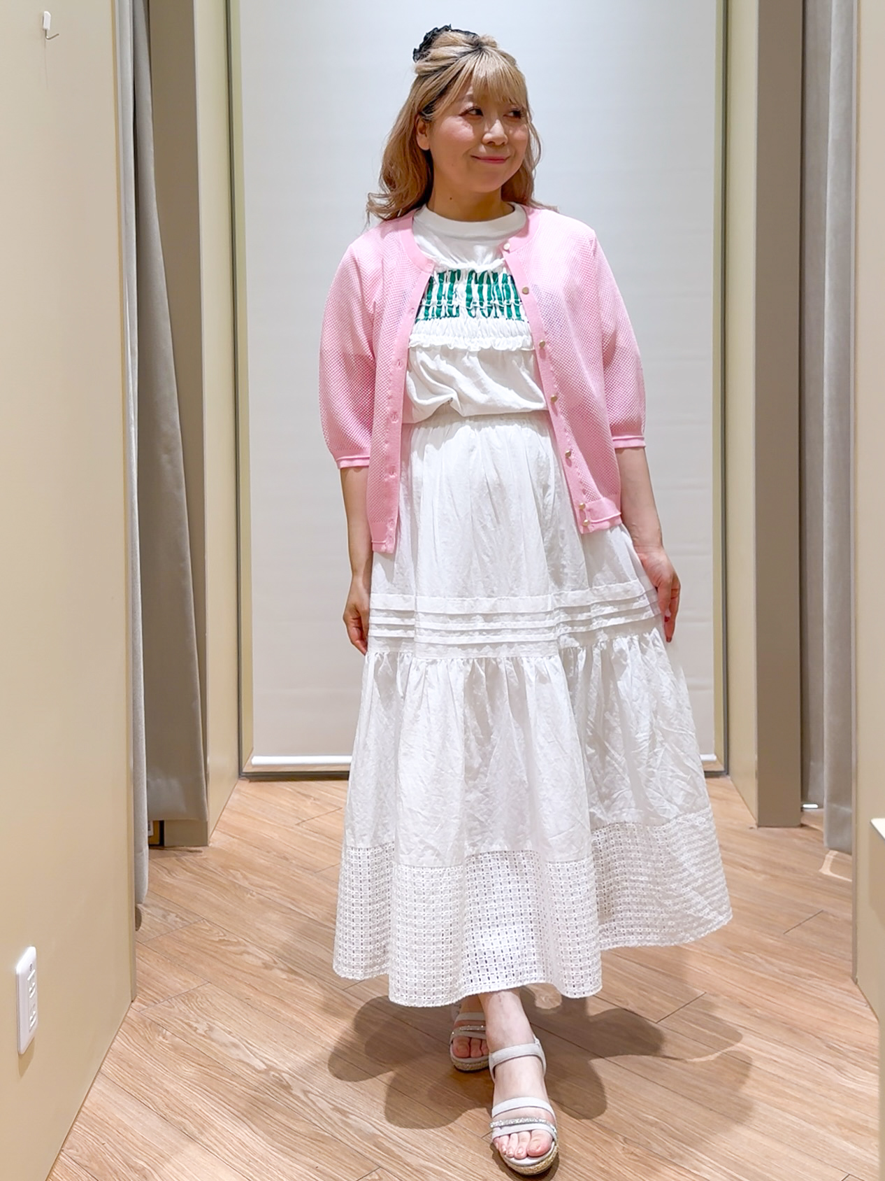 Harukaさんの「grove｜【Lee】SHIRRING H／S TEE」を使ったコーディネート