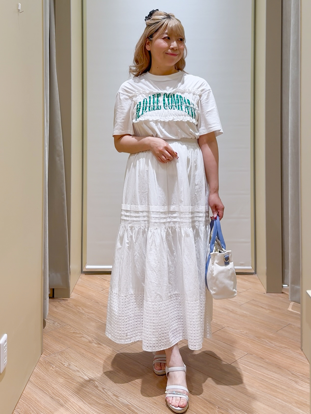 Harukaさんの「grove｜【貴島明日香さん着用・洗える】透けない、大人のメッシュカーディガン」を使ったコーディネート