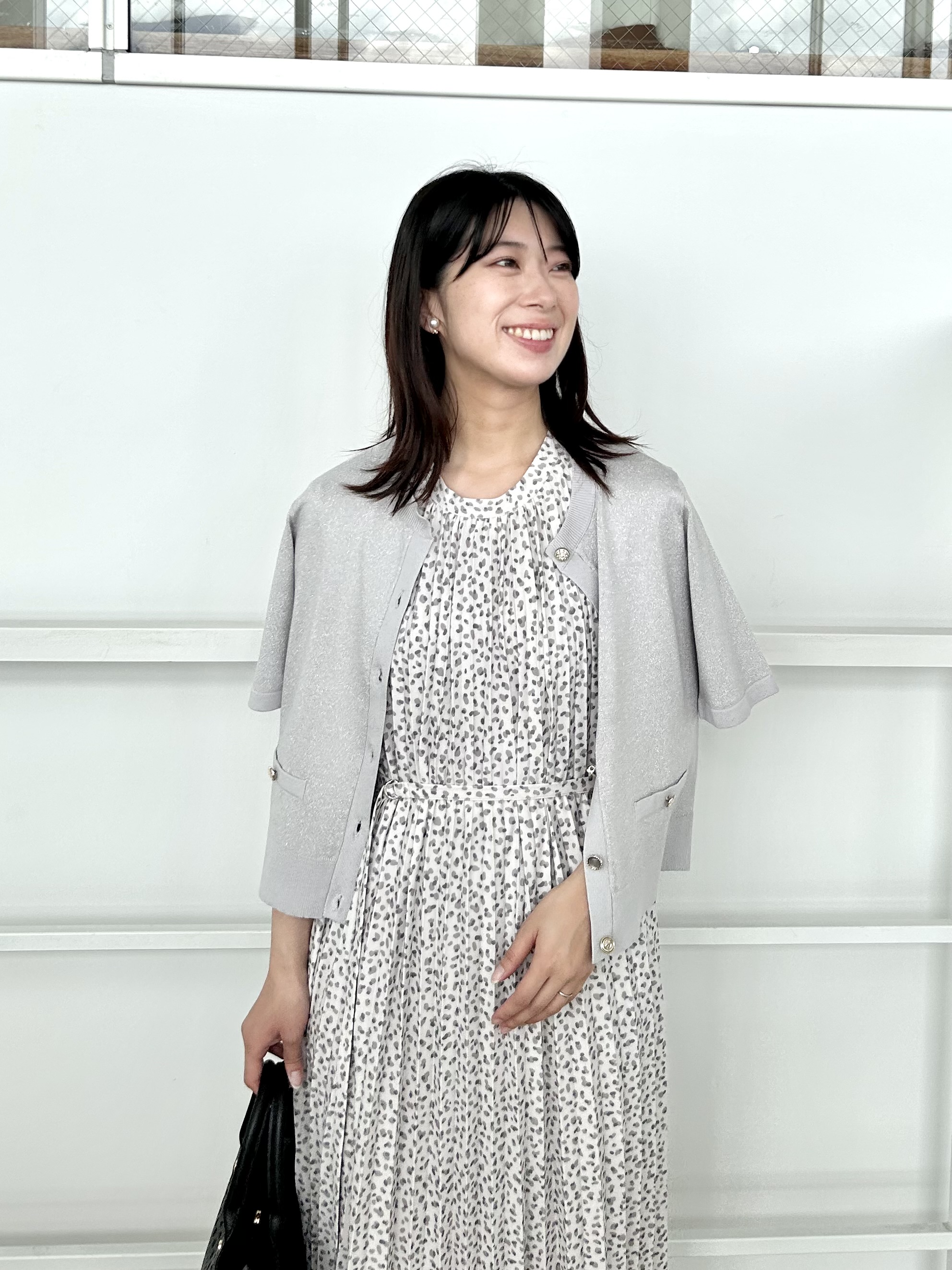 RINAさんの「index｜ラメアソートバイカラー半袖カーディガン【洗濯機OK】」を使ったコーディネート