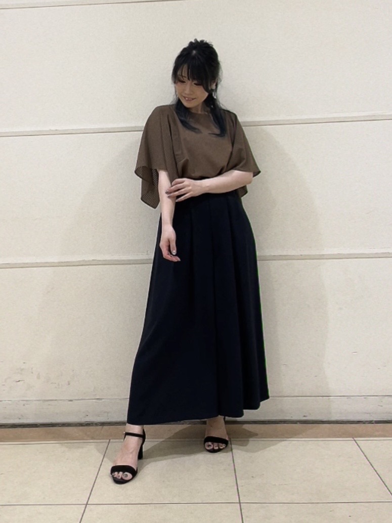 watanabeさんの「UNTITLED｜【洗える／シアーチェック柄】異素材コンビスリーブトップス」を使ったコーディネート