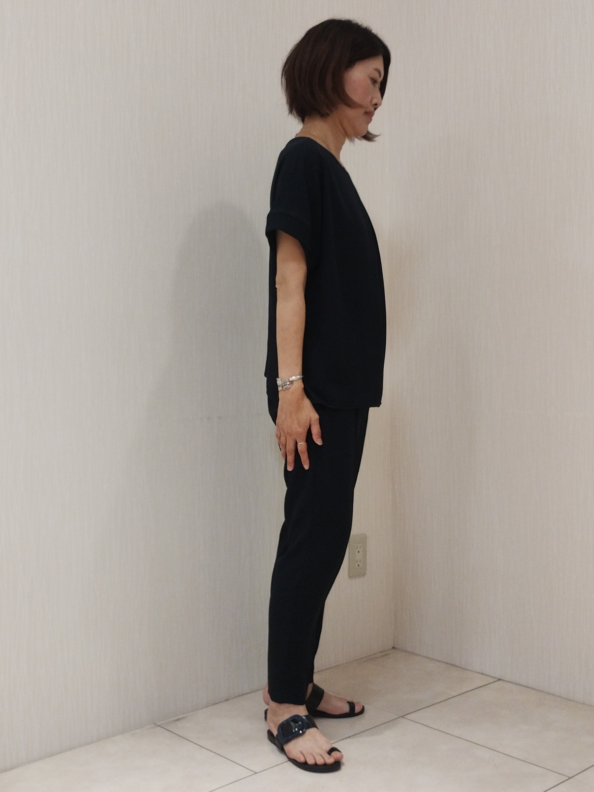 u&minus;macoさんの「UNTITLED｜【新色追加/セットアップ可】エアリー ダブルブレストジャケット」を使ったコーディネート
