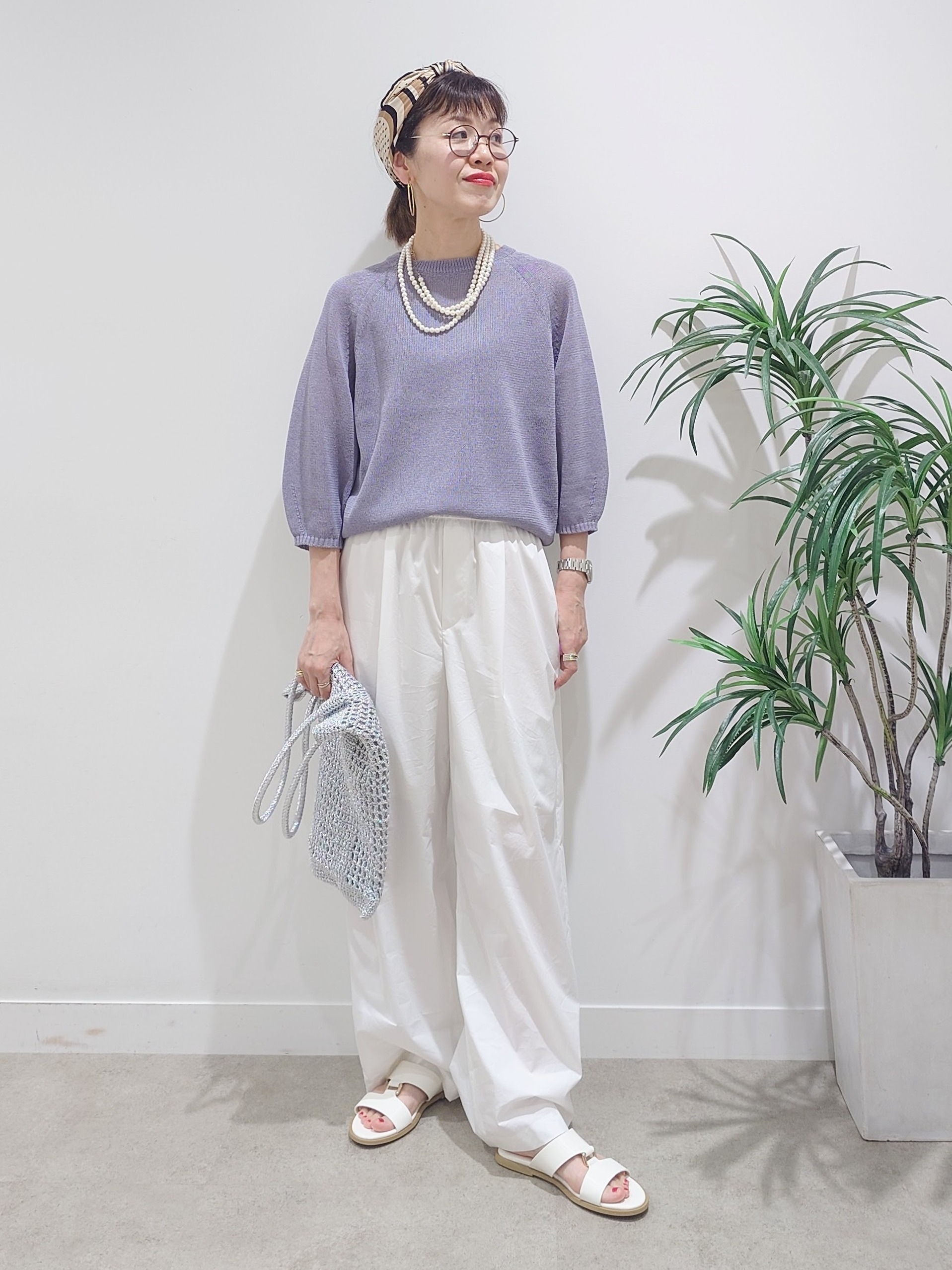 MUTSUKOさんの「UNTITLED｜【洗える/ゆったり】クルーネックドライニット」を使ったコーディネート