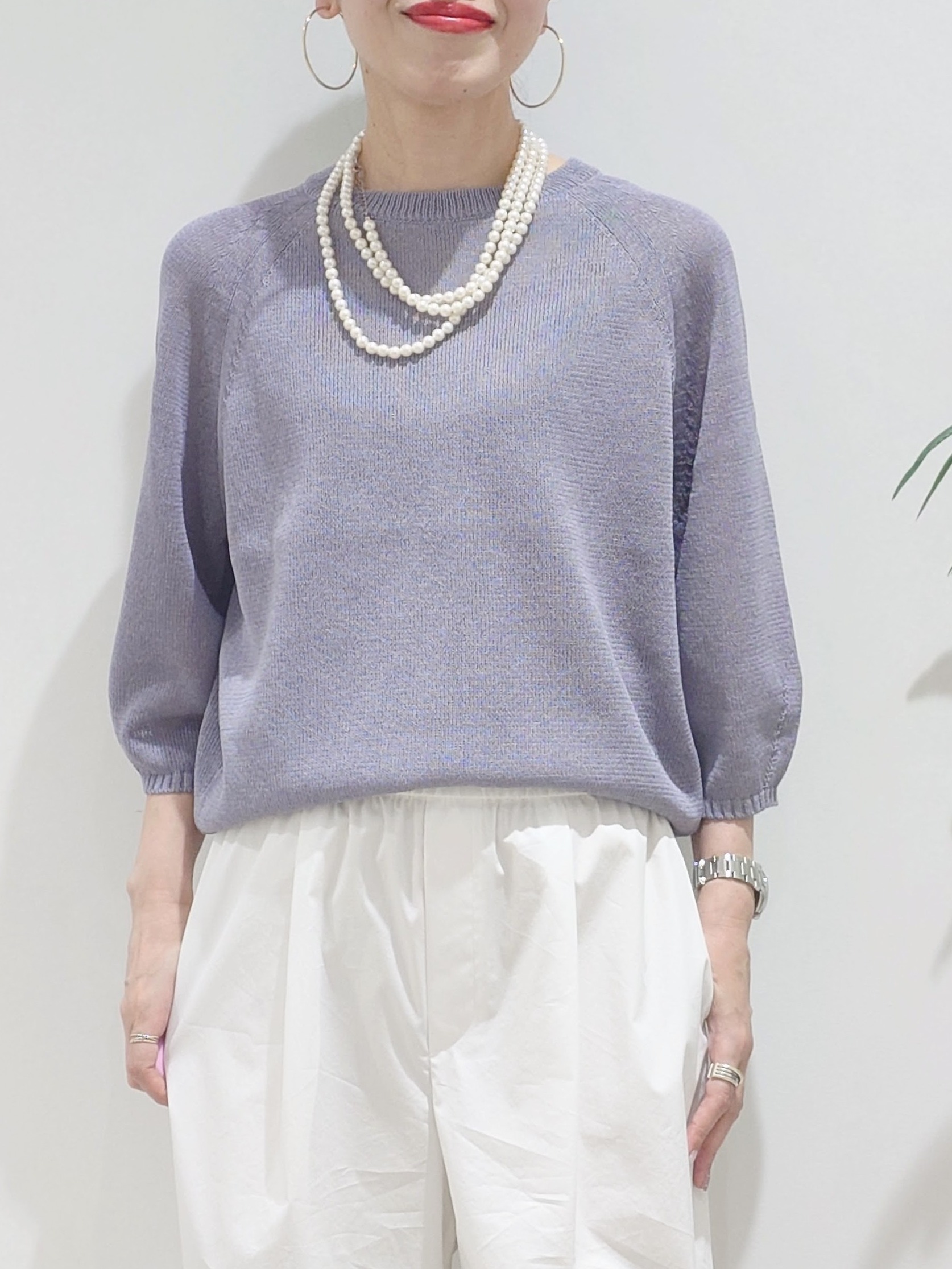 MUTSUKOさんの「UNTITLED｜【洗える/ゆったり】クルーネックドライニット」を使ったコーディネート