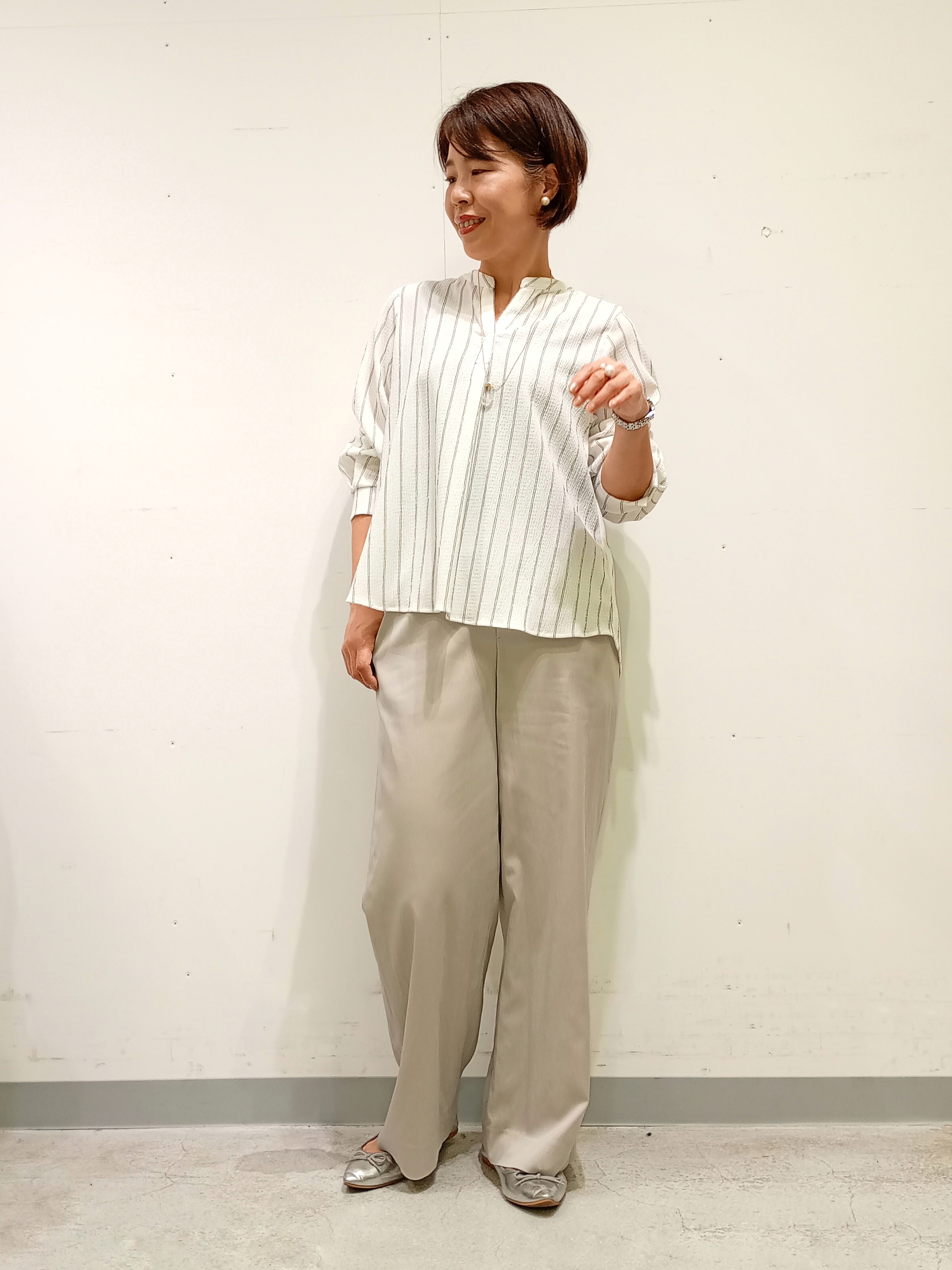 Kさんの「INDIVI｜【撥水／UVケア／SETUP可能】軽量タックスキッパーブラウス」を使ったコーディネート