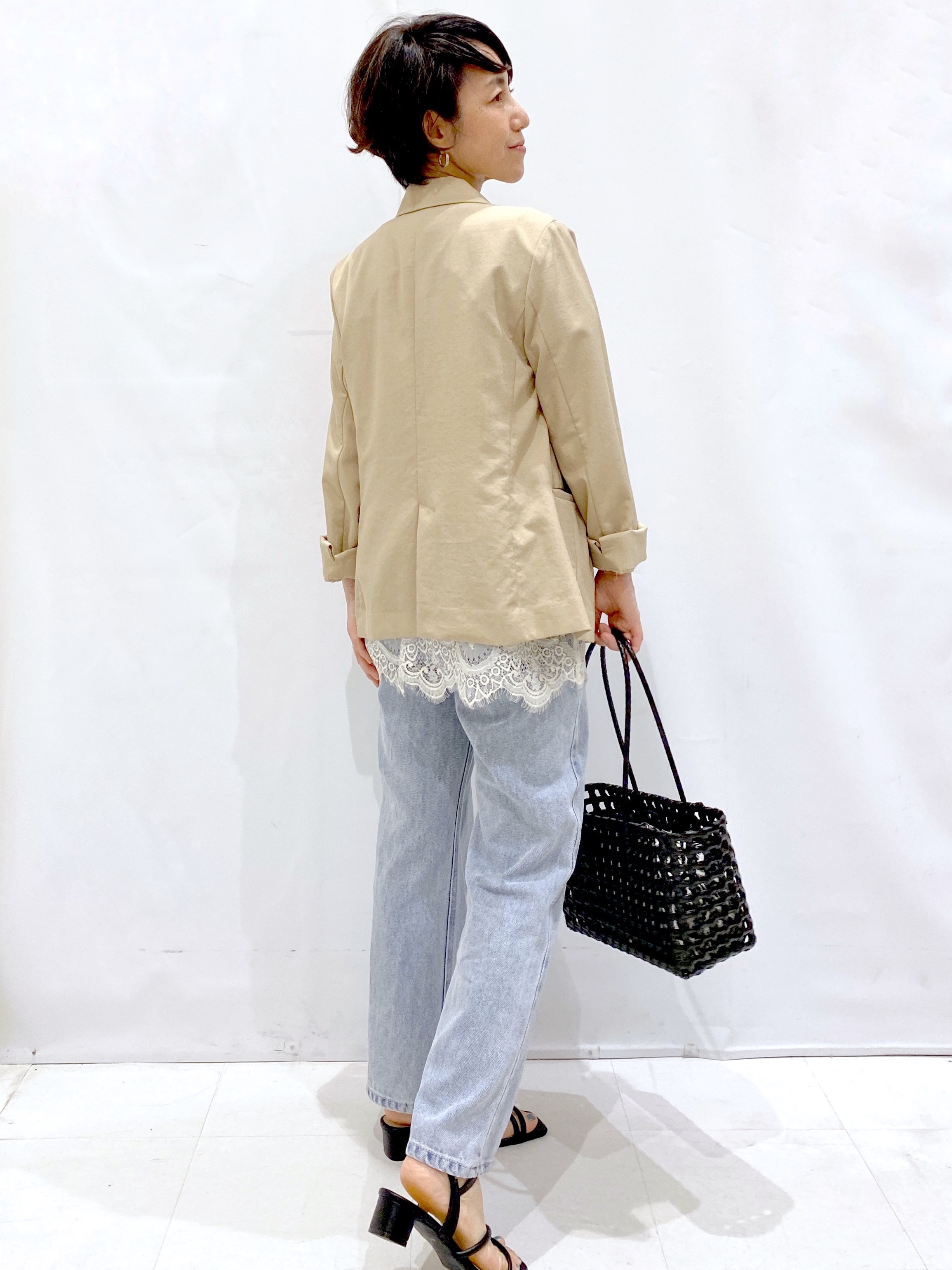 Bonさんの「OPAQUE.CLIP｜《再入荷》ダブルブレストテーラードジャケット【接触冷感／吸水速乾／イージーアイロン／防シワ／洗濯機O」を使ったコーディネート