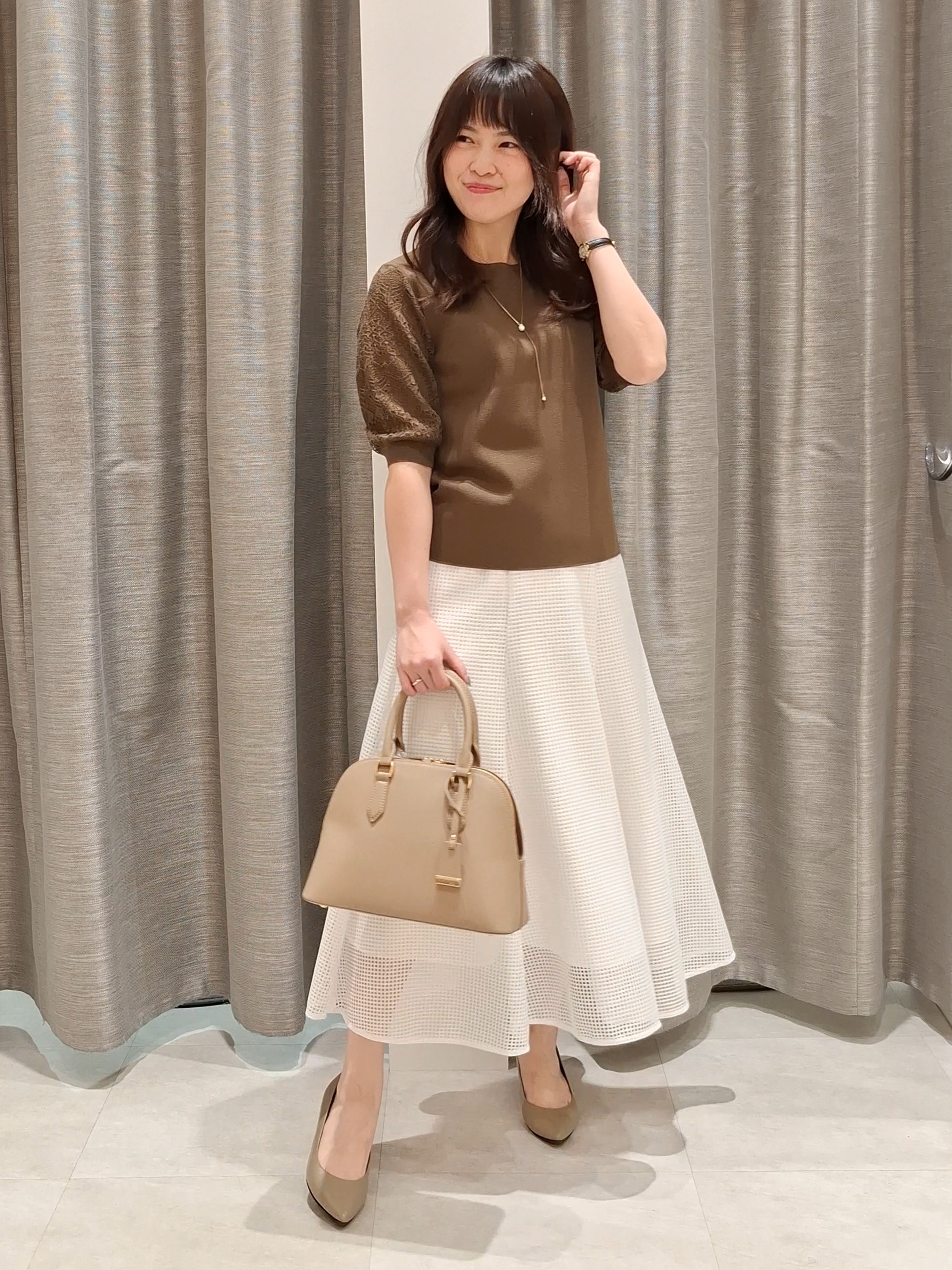 YuKaRiさんの「UNTITLED｜【洗える】エレガンススリーブニット」を使ったコーディネート