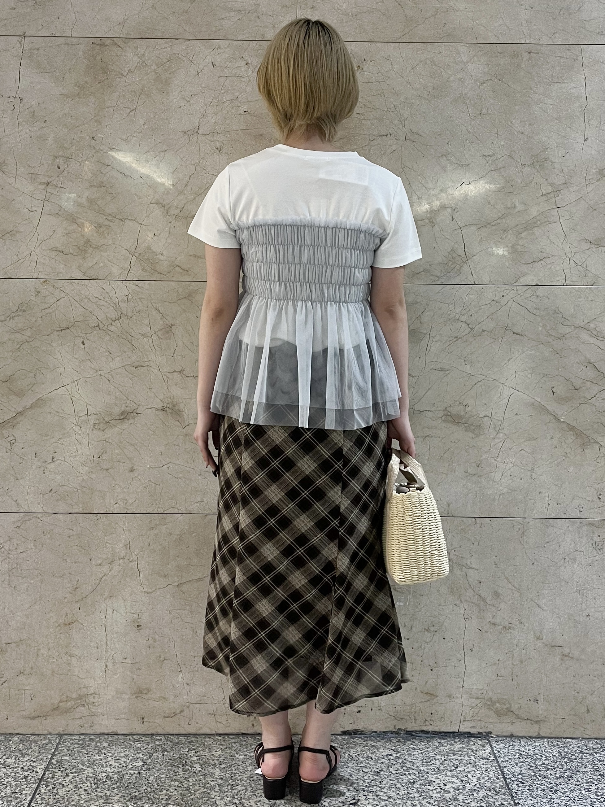 まひるさんの「index｜チュールペプラムトップス【洗濯機OK／接触冷感／UVケア】」を使ったコーディネート
