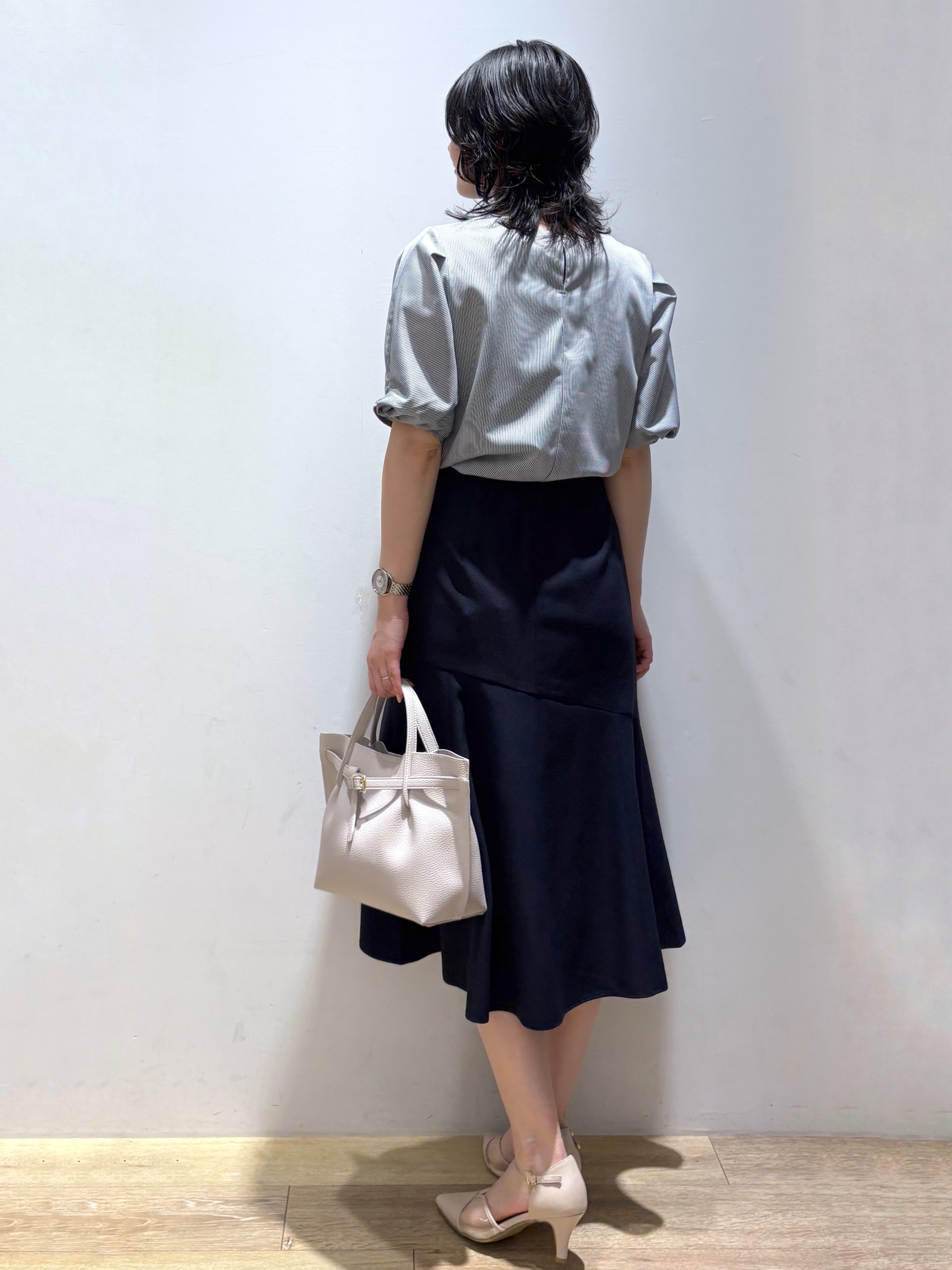 mizukiさんの「index｜【吸水速乾】ストライプ調デザインスリーブトップス《洗濯機OK》」を使ったコーディネート