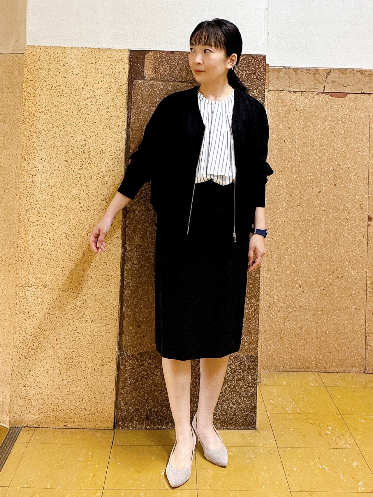 hattoriさんの「INDIVI｜【アンサンブル可/日除け・冷房対策】シアーレーヨンZIPカーディガン」を使ったコーディネート