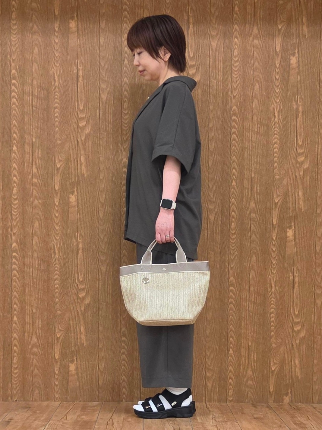 深谷香住さんの「SHOO･LA･RUE｜【高レビュー/洗濯機可/セットアップ可】軽凛(かろりん) ひんやり半袖ジャケット」を使ったコーディネート