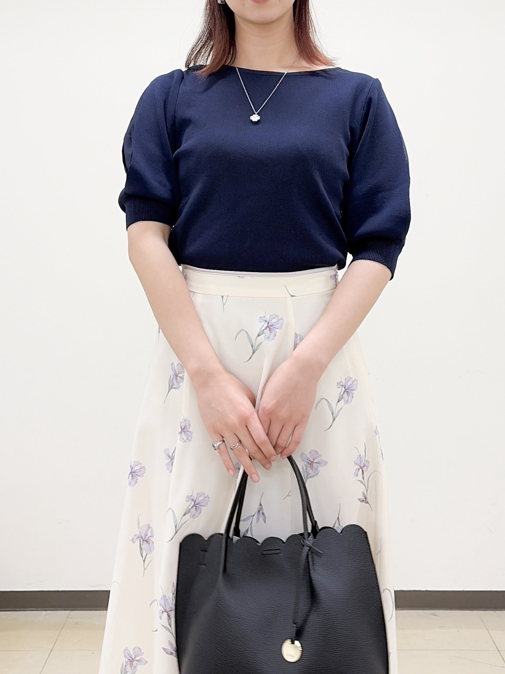 yurinaさんの「index｜【接触冷感】クールタッチラップスリーブニット《UVケア／洗濯機OK／XS～3L／9col》」を使ったコーディネート