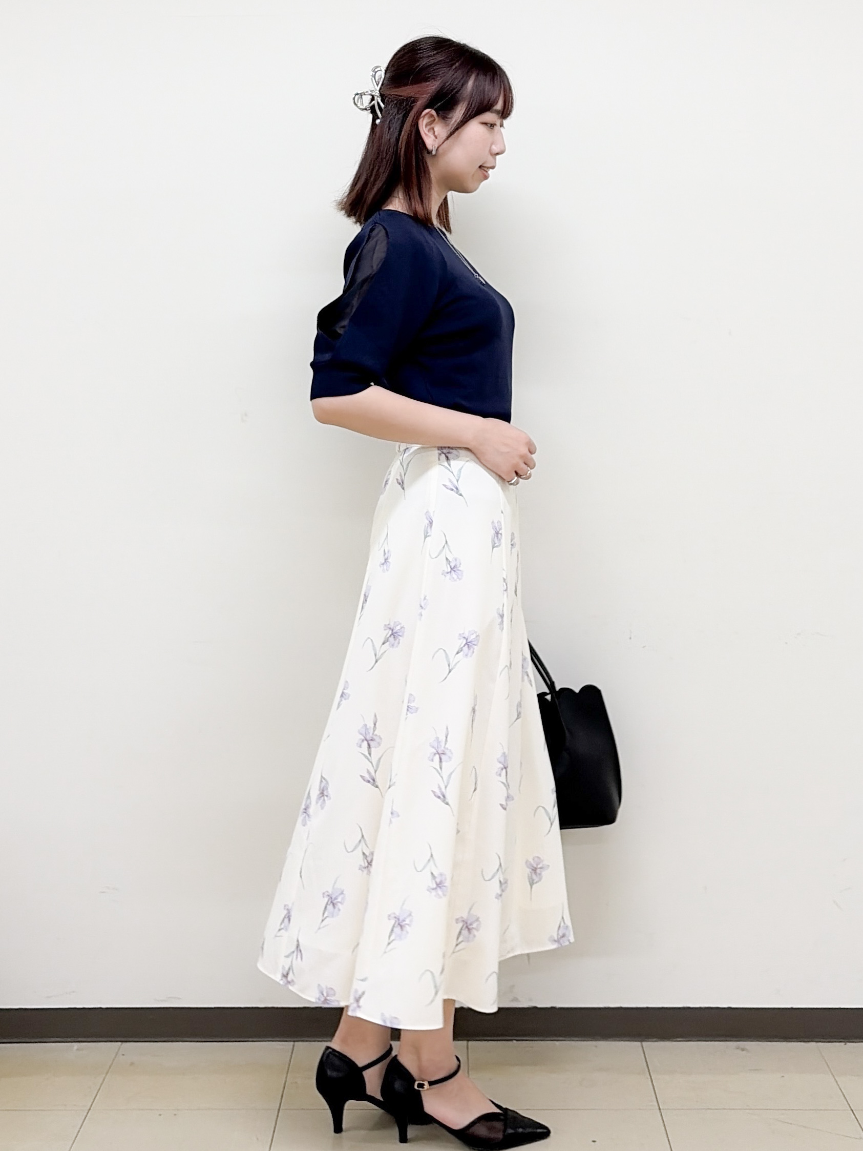 yurinaさんの「index｜【接触冷感】クールタッチラップスリーブニット《UVケア／洗濯機OK／XS～3L／9col》」を使ったコーディネート
