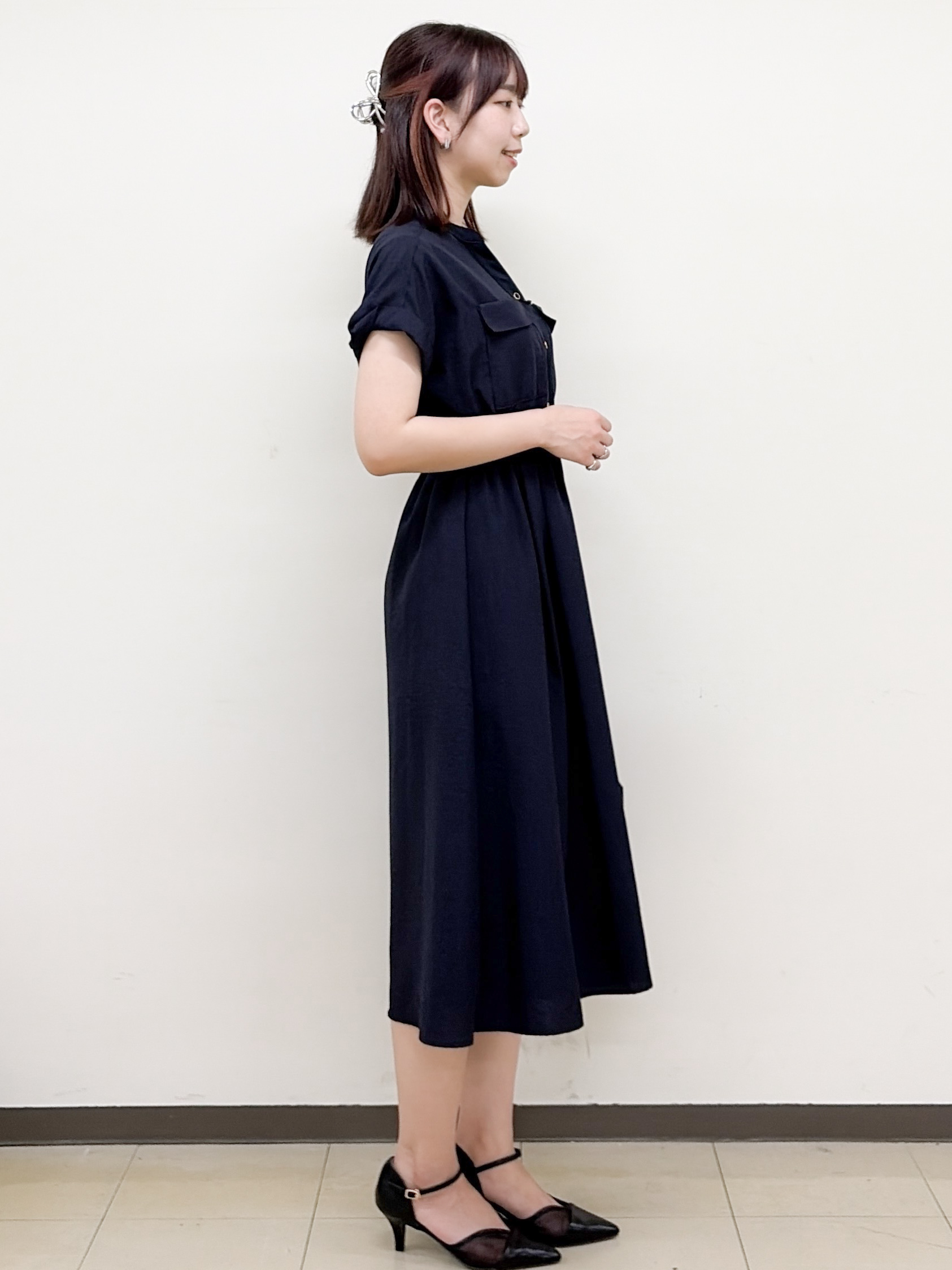 yurinaさんの「index｜ダブルポケットスキッパーワンピース【防シワ／洗濯機OK】《XS～3L／6col》」を使ったコーディネート